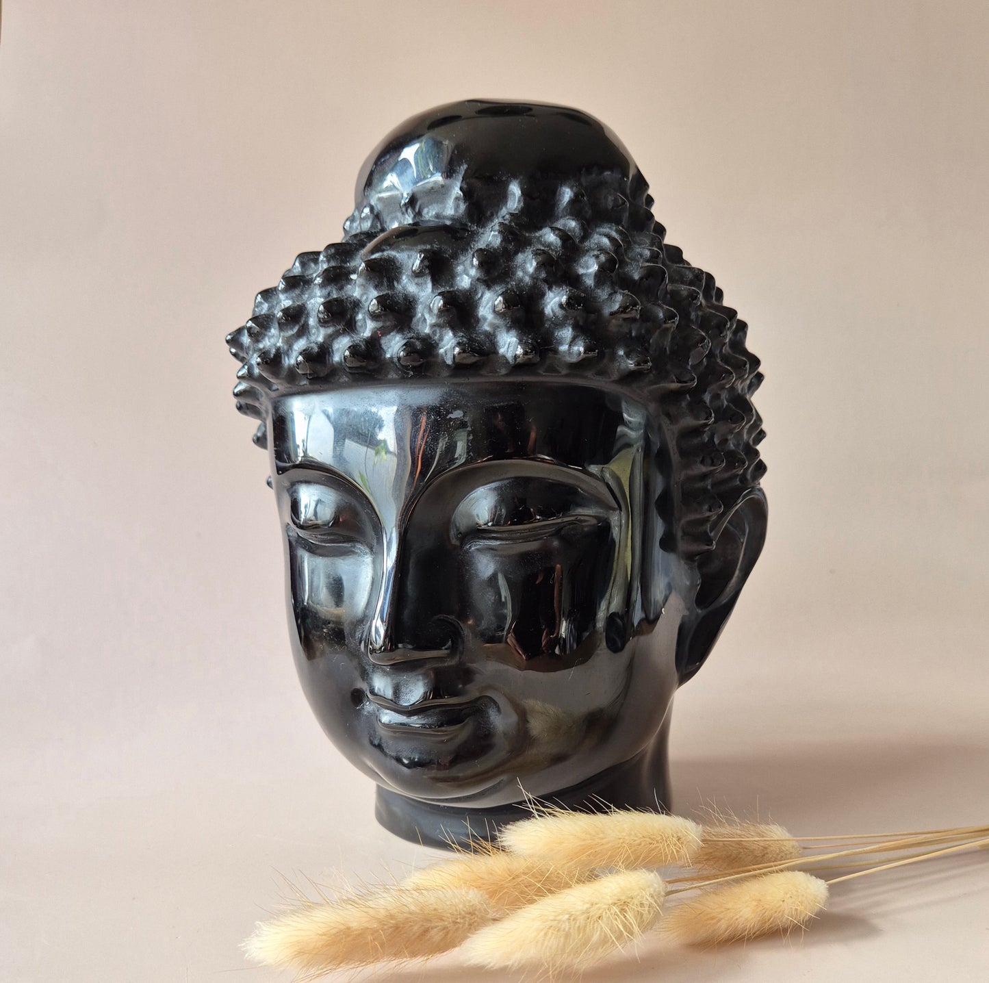 XXXL Gemstone 24cm Black Obsidian Buddha (4250 g) – Powerful Protection, Transformation & Grounding Buddha