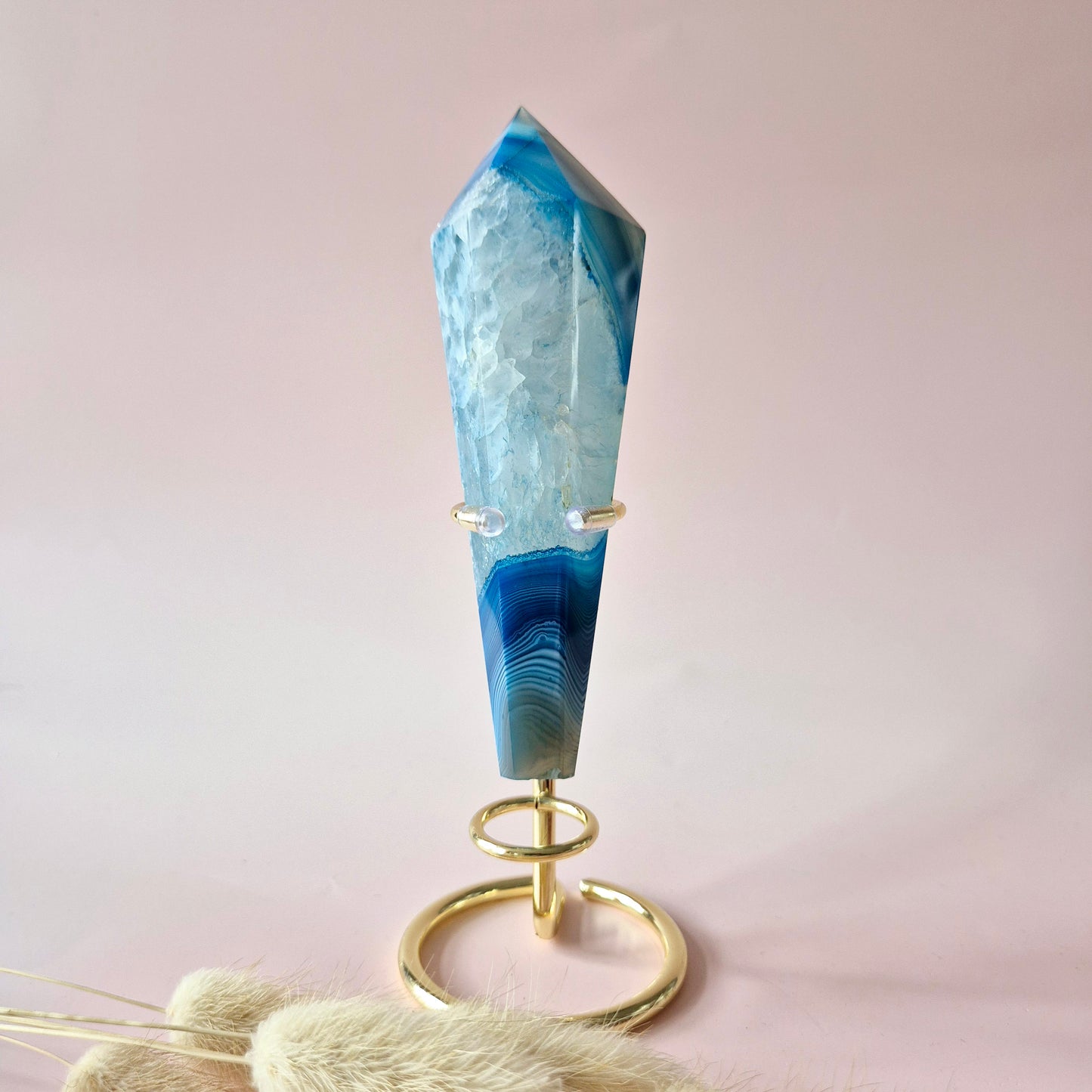 Edelsteen Blauwe Agaat Scepter (192g) Gekleurd