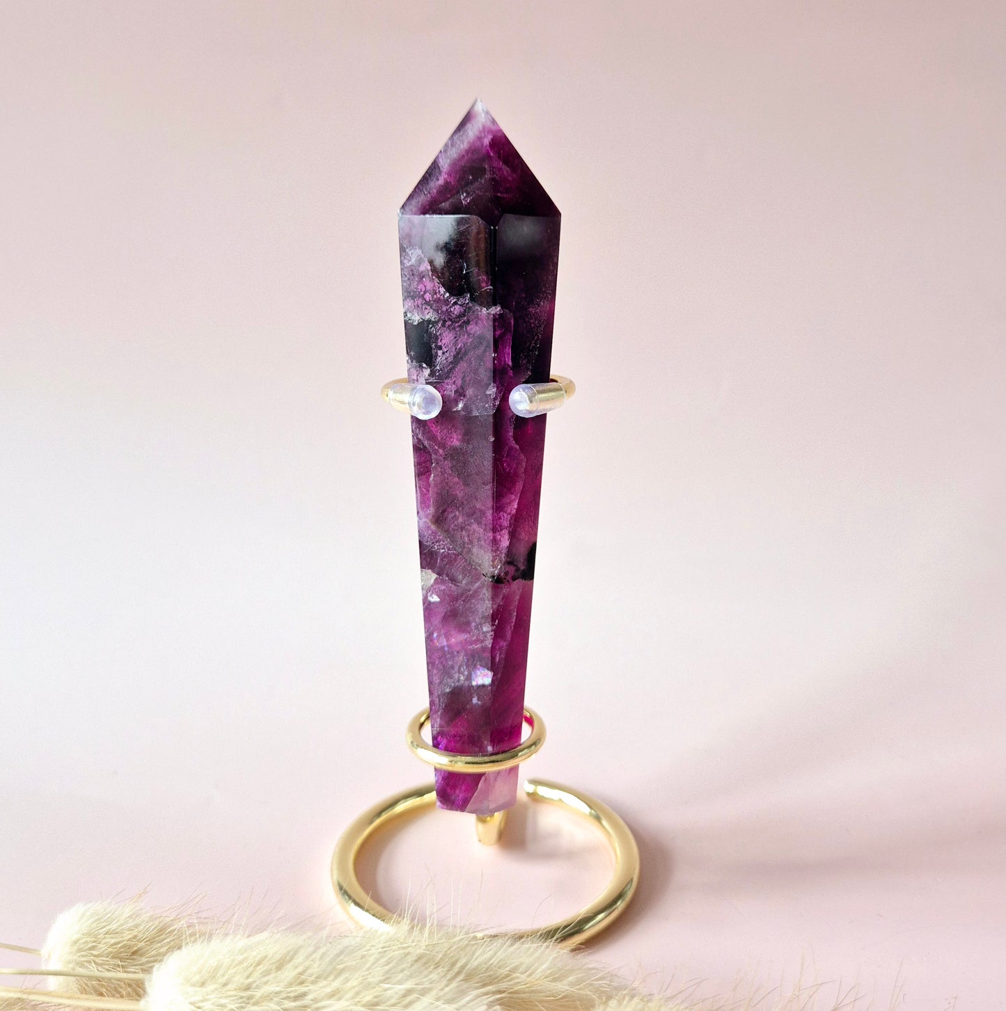 Gemstone Tiger Eye Scepter on Stand 15cm