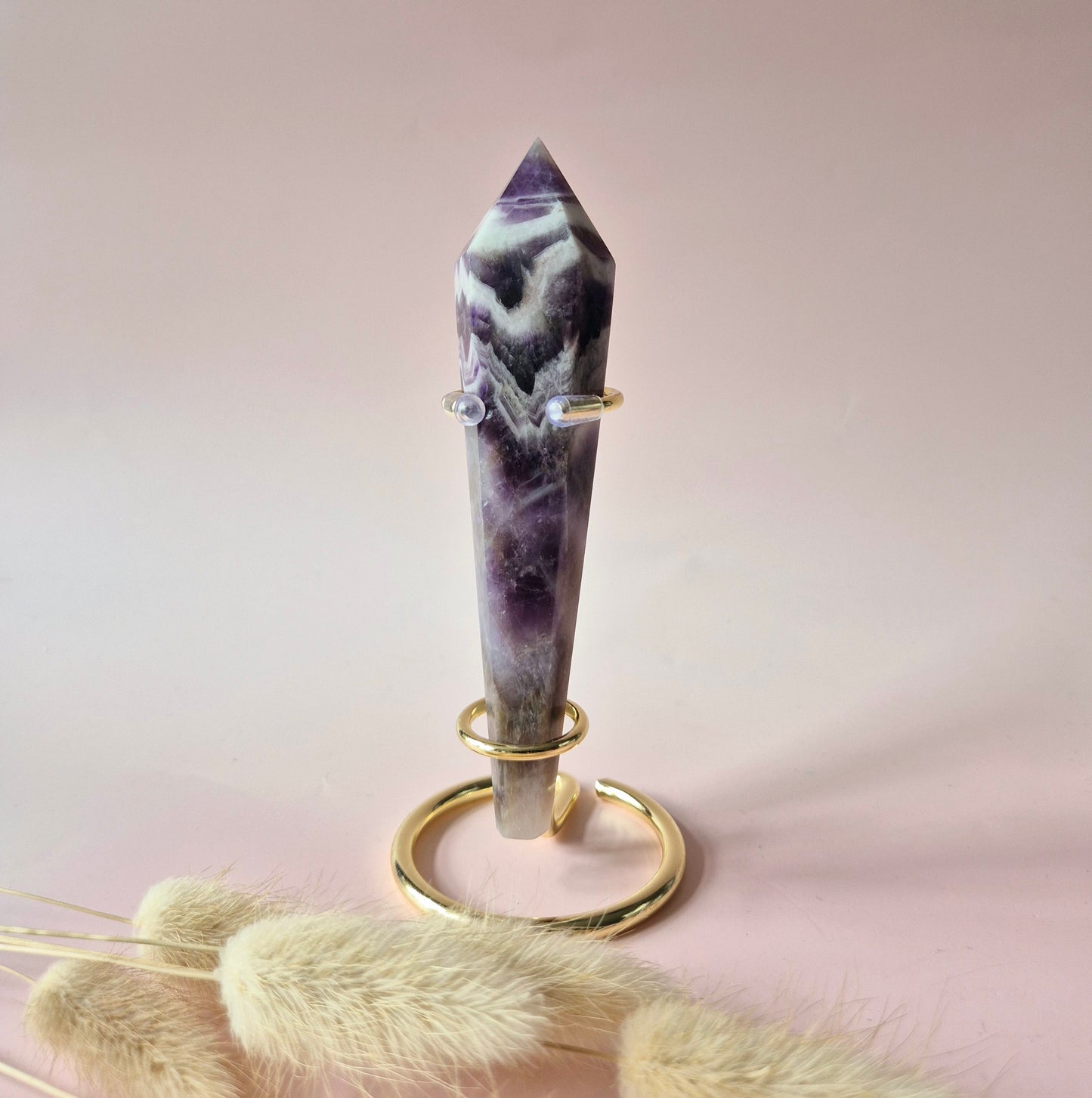Gemstone Tiger Eye Scepter on Stand 15cm