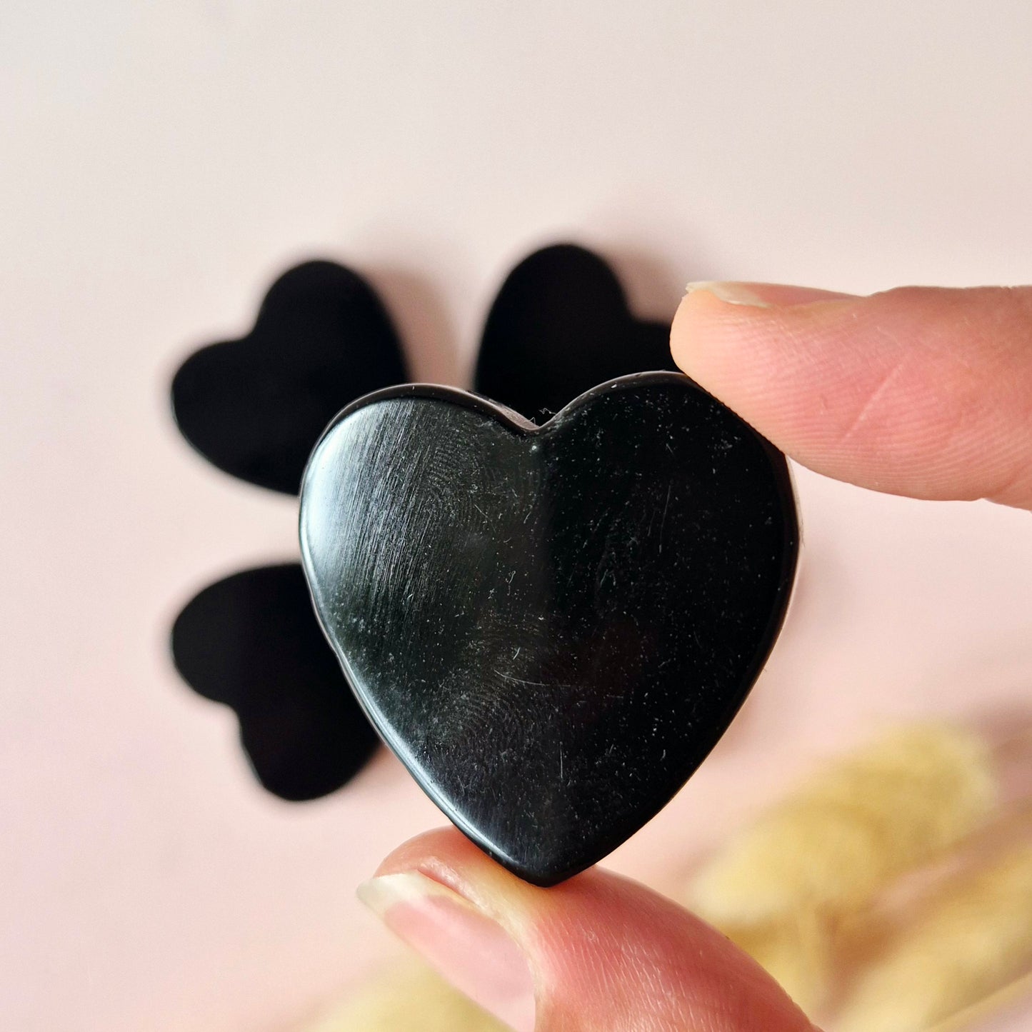 Edelsteen Hartje Zaksteen 3-4cm – Zwarte Obsidiaan