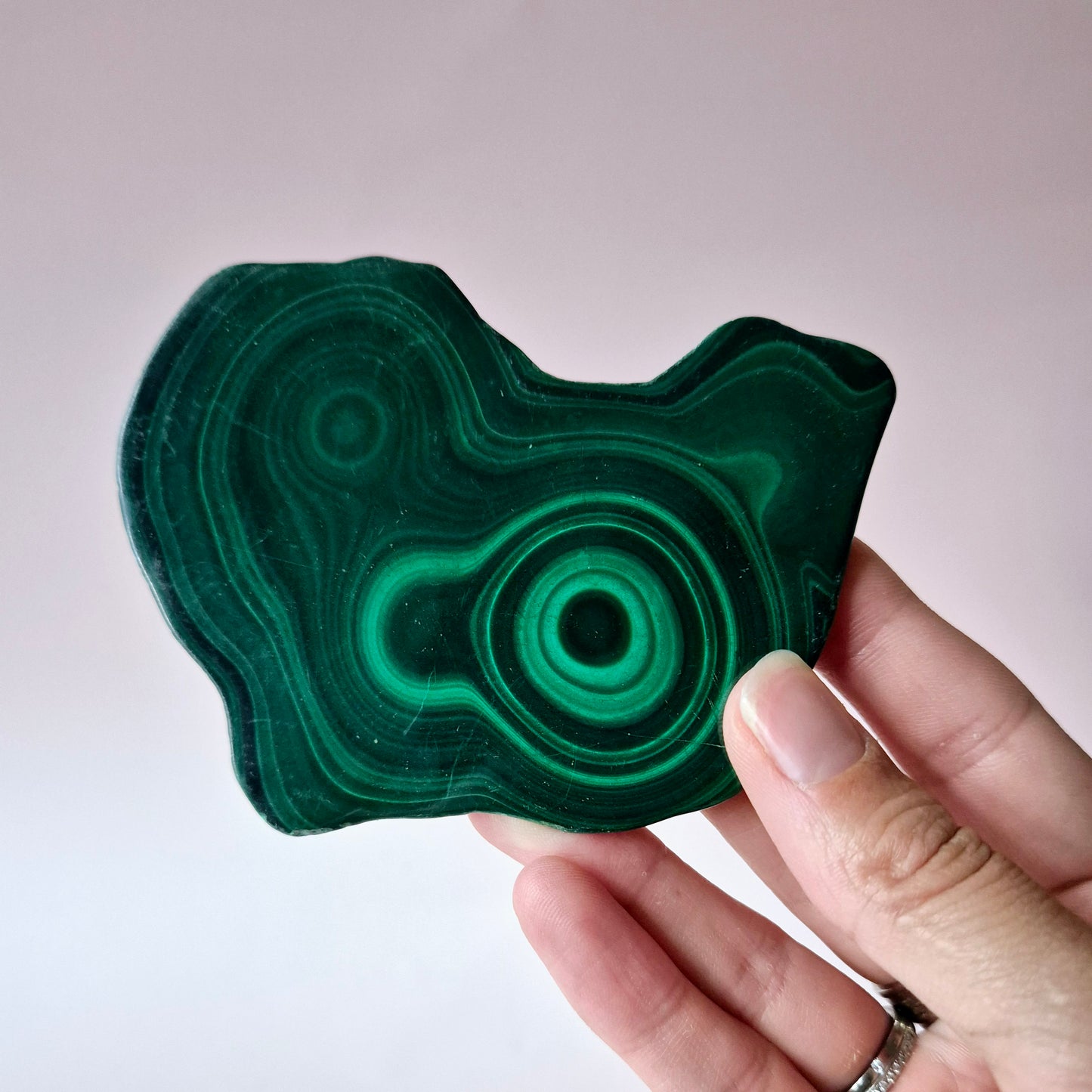 Gemstone Chrysocolla/Malachite Slab 600 g (14 x 13 cm) – Statement Piece with Spiritual Depth