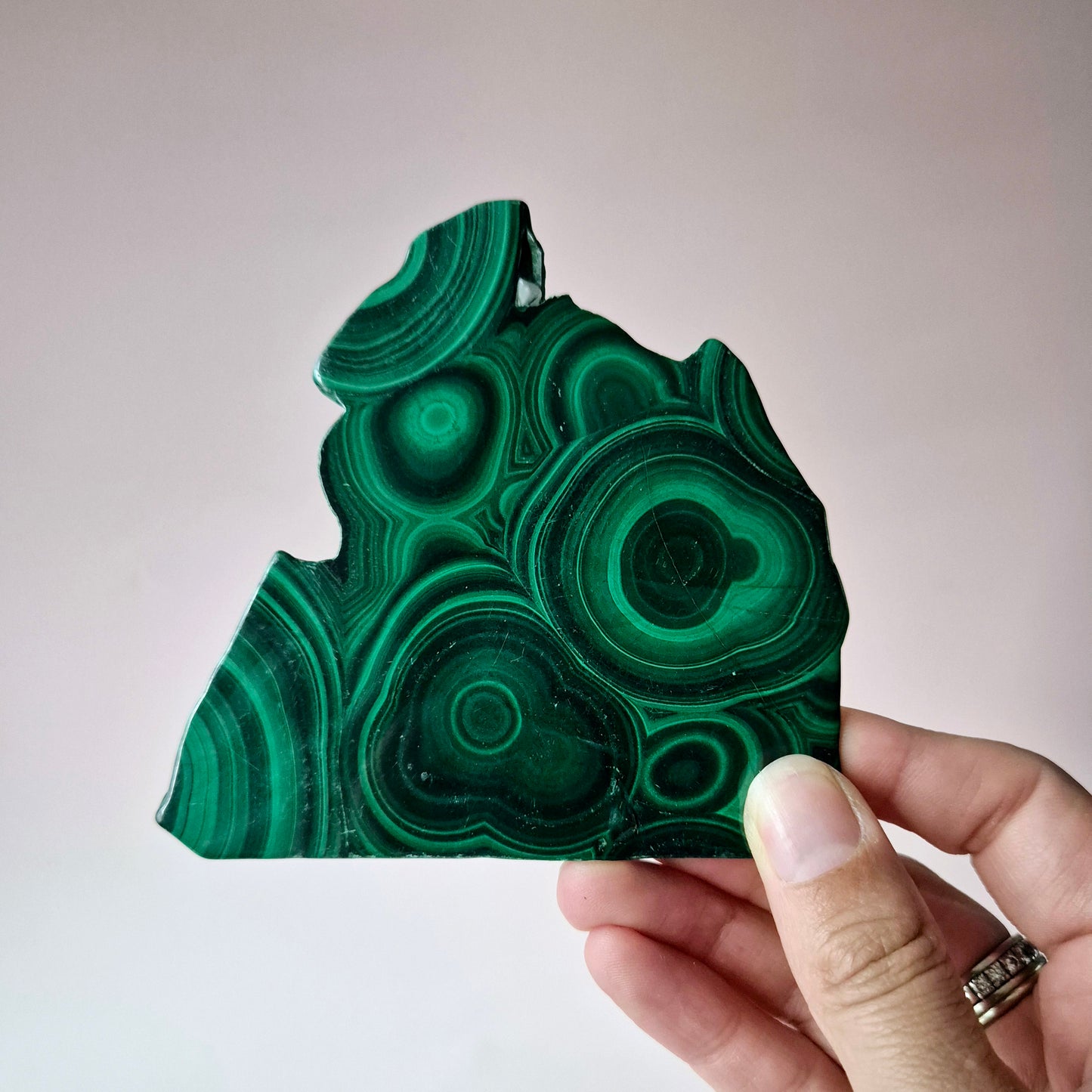 Gemstone Chrysocolla/Malachite Slab 600 g (14 x 13 cm) – Statement Piece with Spiritual Depth