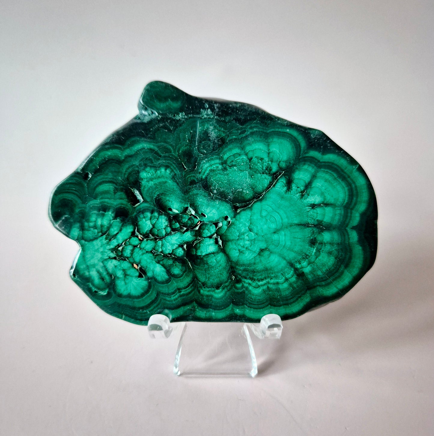 Gemstone Chrysocolla/Malachite Slab 600 g (14 x 13 cm) – Statement Piece with Spiritual Depth