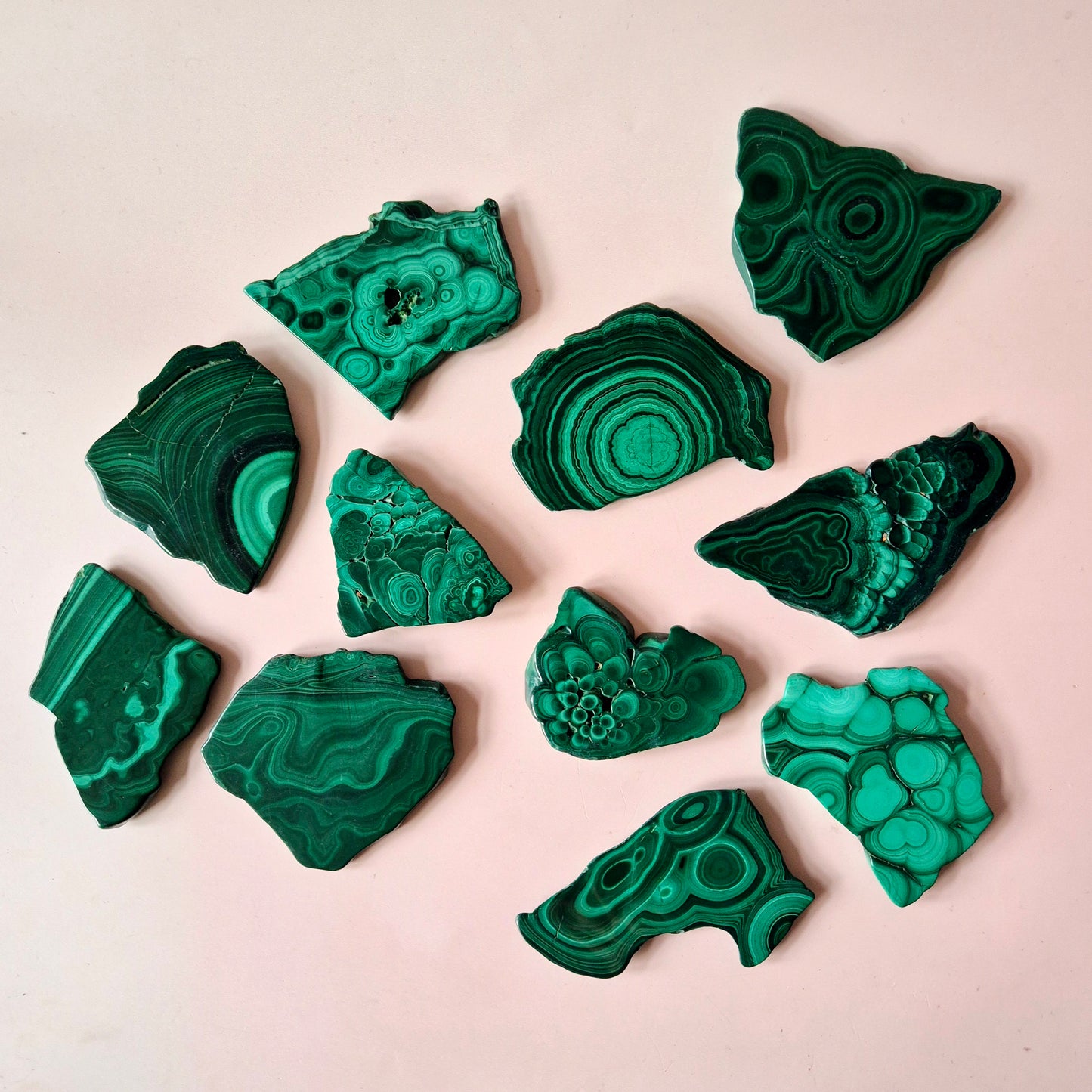 Gemstone Chrysocolla/Malachite Slab 600 g (14 x 13 cm) – Statement Piece with Spiritual Depth