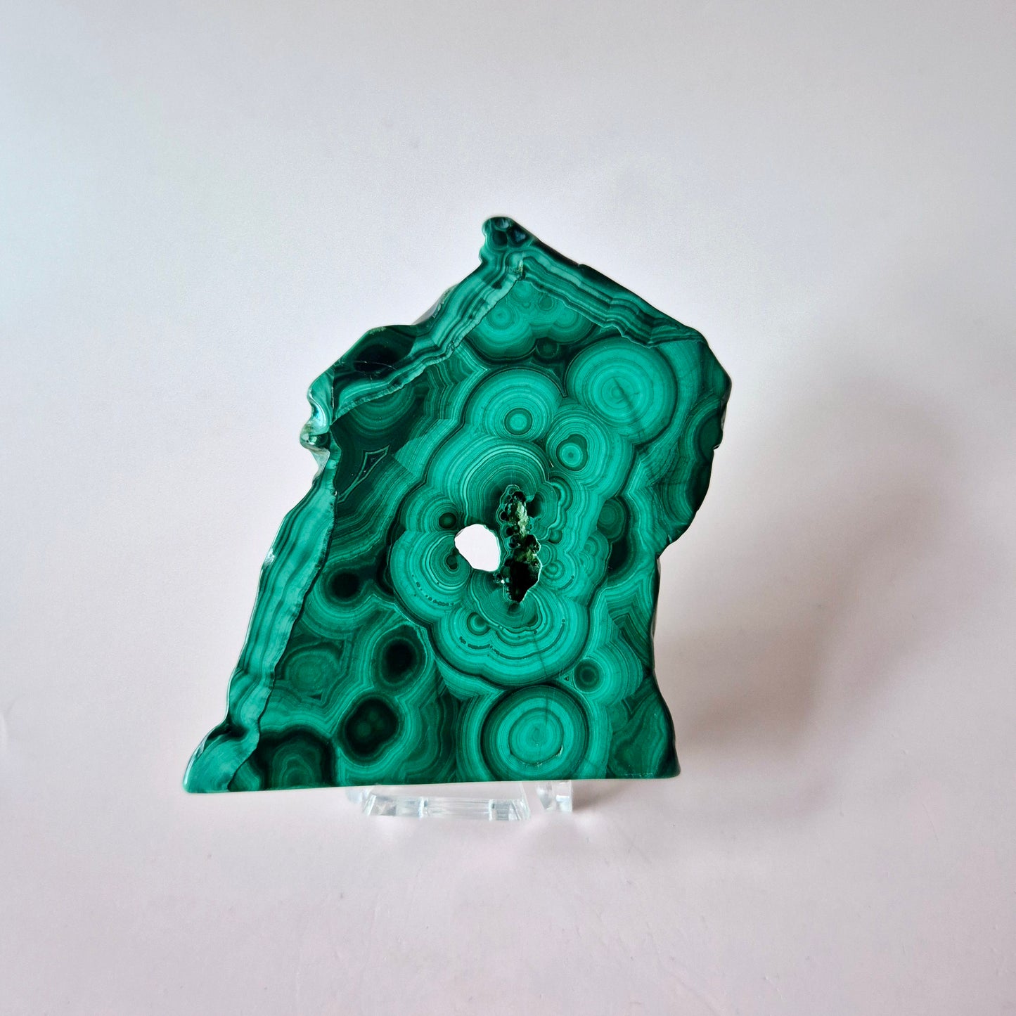 Gemstone Chrysocolla/Malachite Slab 600 g (14 x 13 cm) – Statement Piece with Spiritual Depth