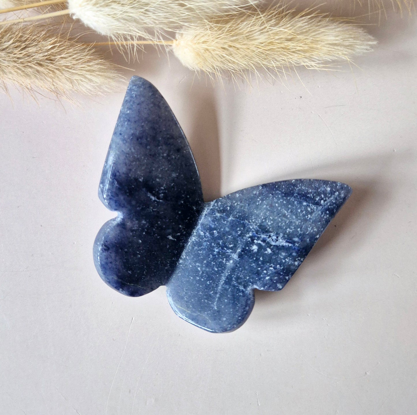 Edelsteen Vlinder 6x5 cm – Blauwe Aventurijn