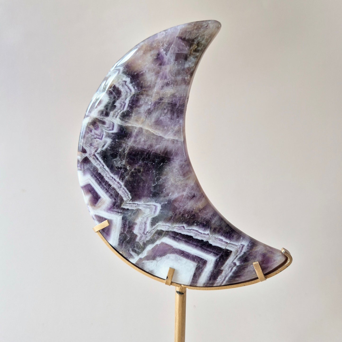 Large Druzy Pink Amethyst Gemstone Wings on Gold Metal Stand - #3