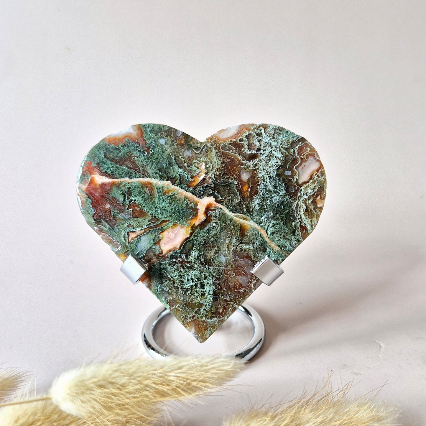 Rode Druzy Mosagaat Hart (8-10 cm) – Liefde & Passie #61
