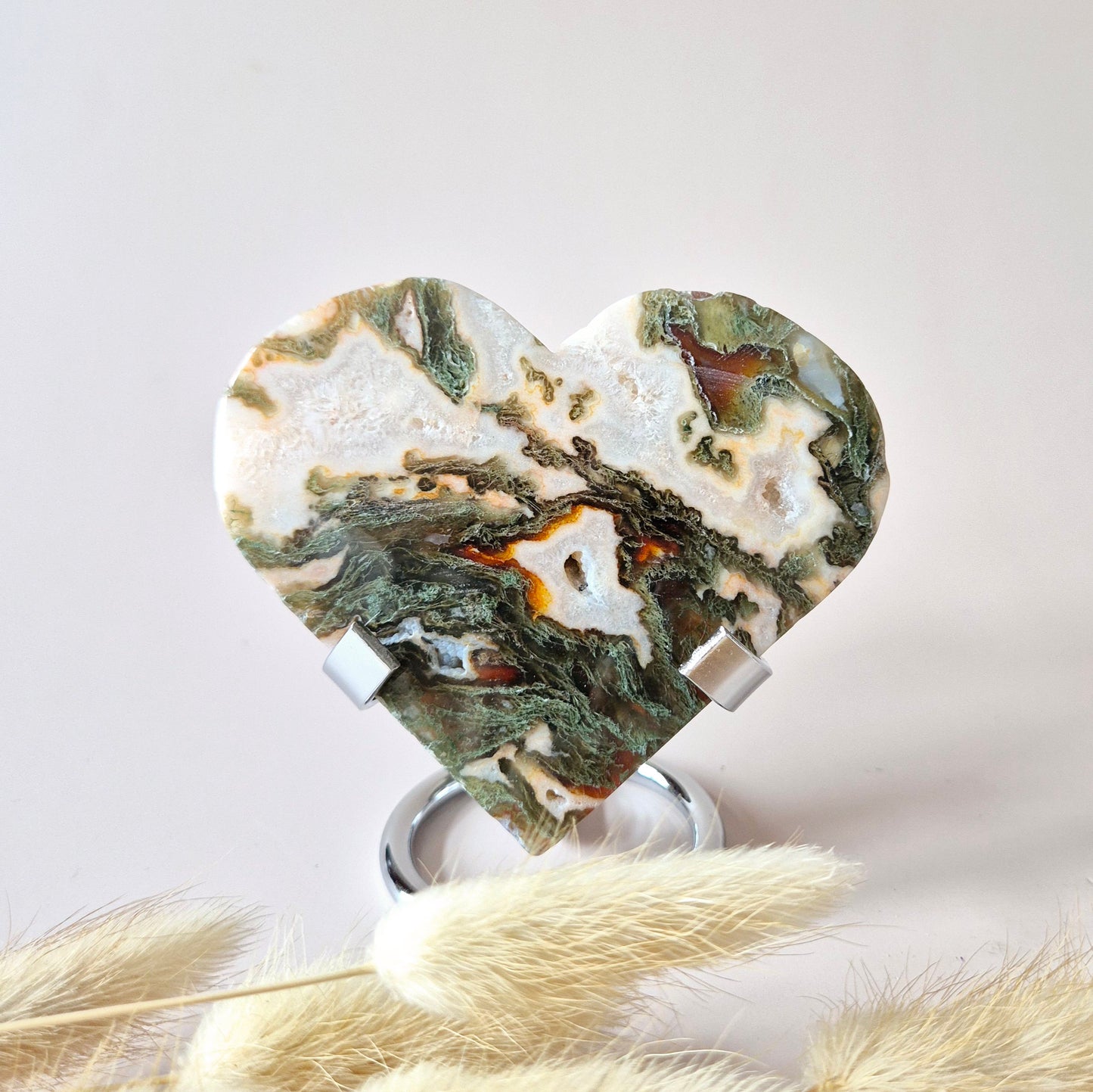 Rode Druzy Mosagaat Hart (8-10 cm) – Liefde & Passie #65