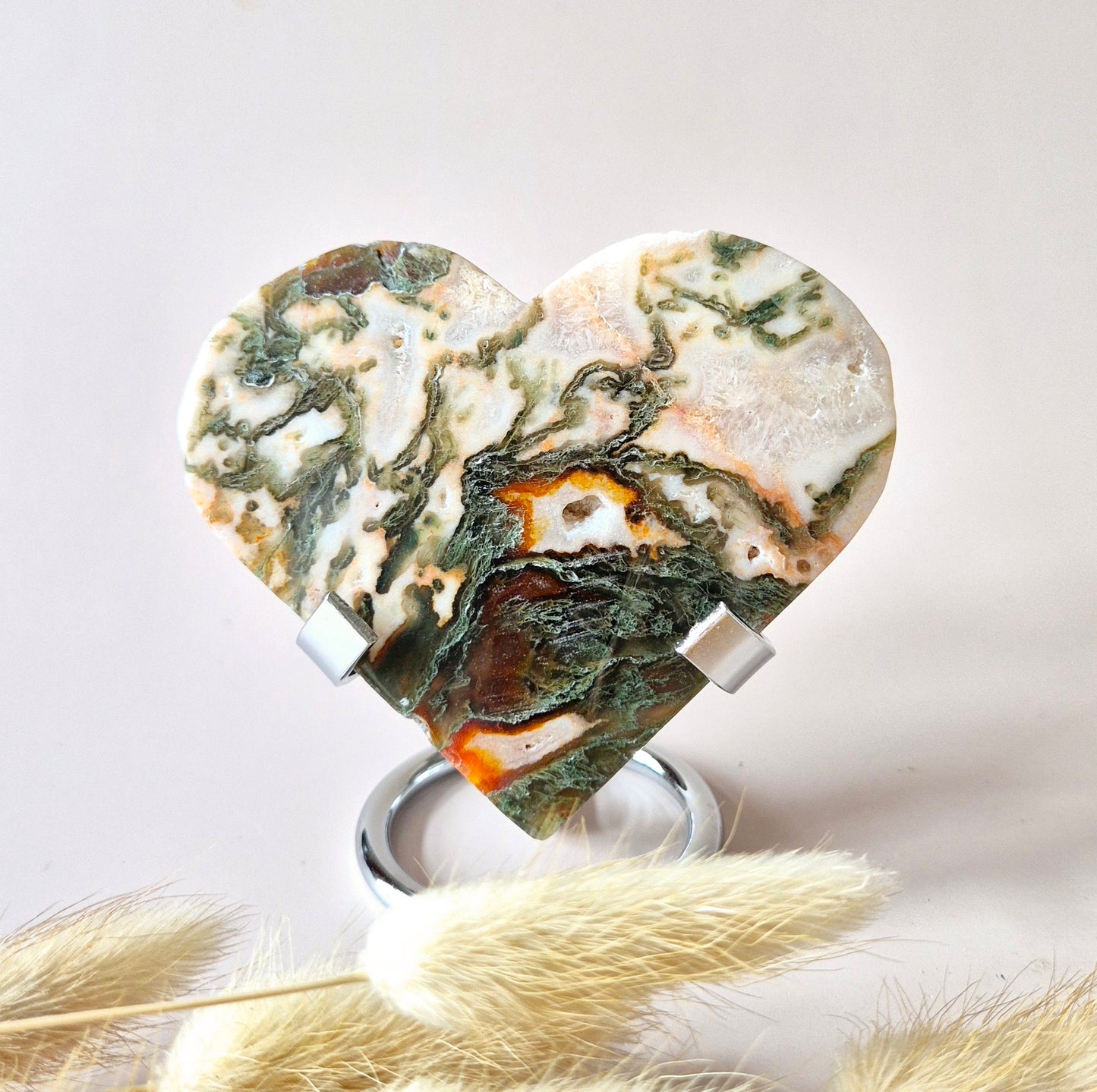 Rode Druzy Mosagaat Hart (8-10 cm) – Liefde & Passie #65