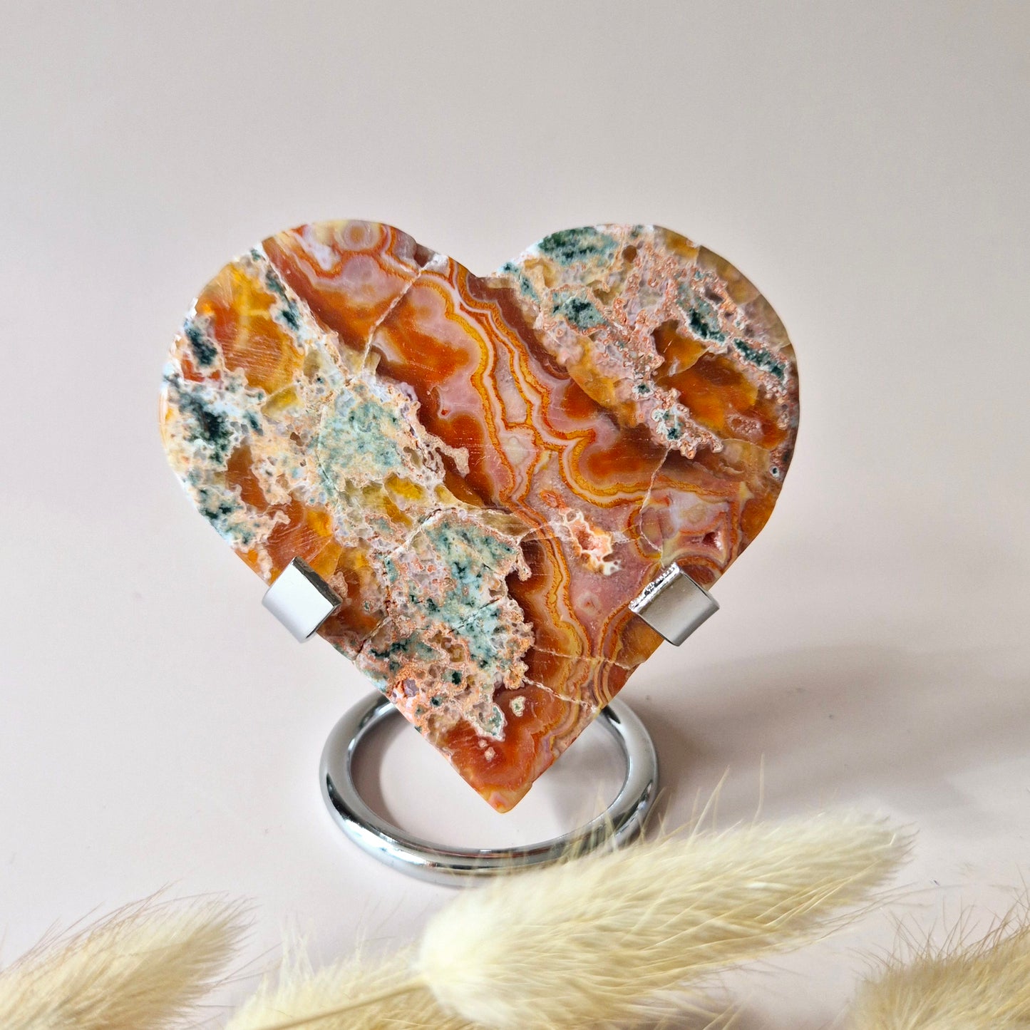 Rode Druzy Mosagaat Hart (8-10 cm) – Liefde & Passie #69