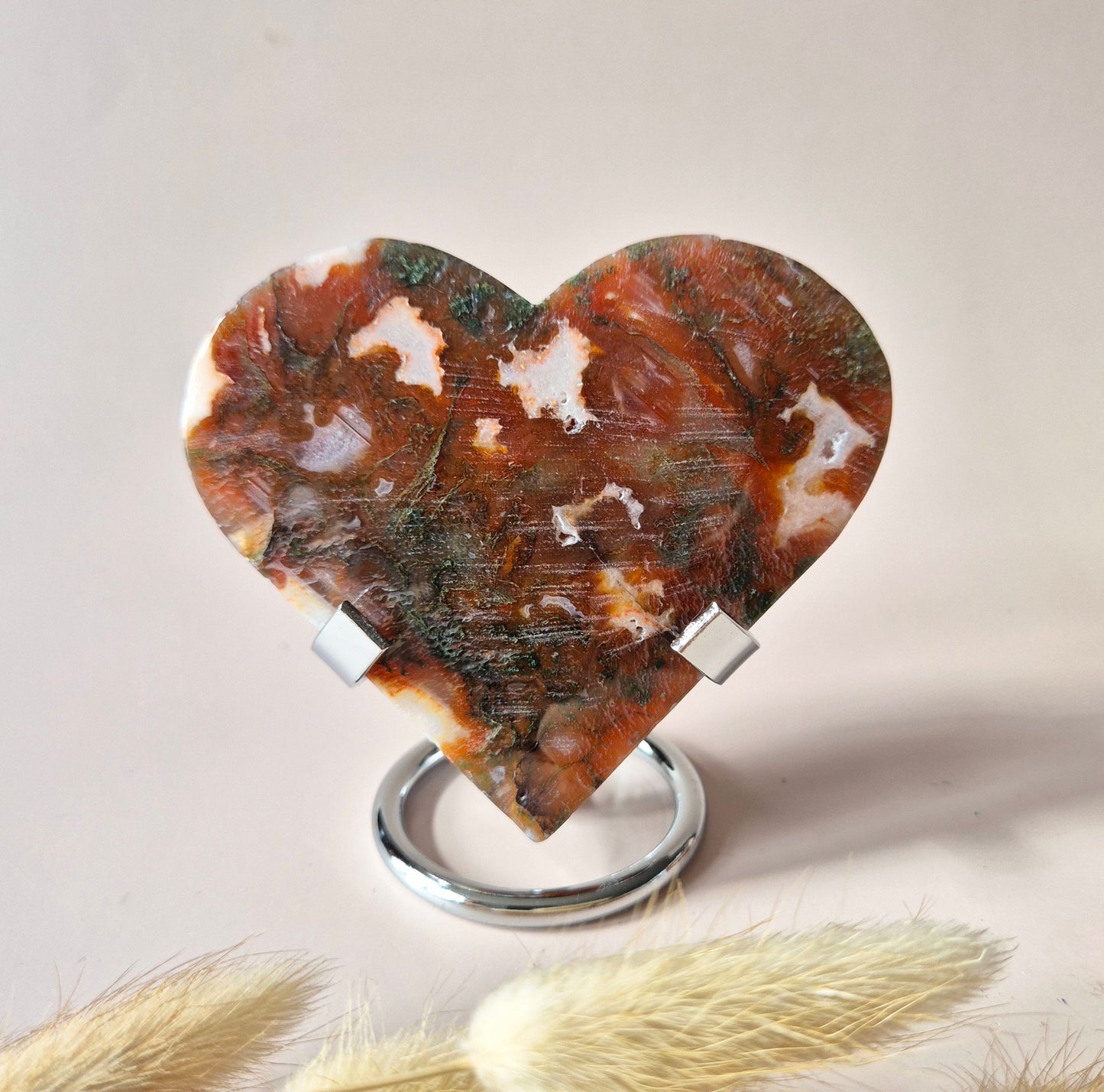 Rode Druzy Mosagaat Hart (8-10 cm) – Liefde & Passie #71