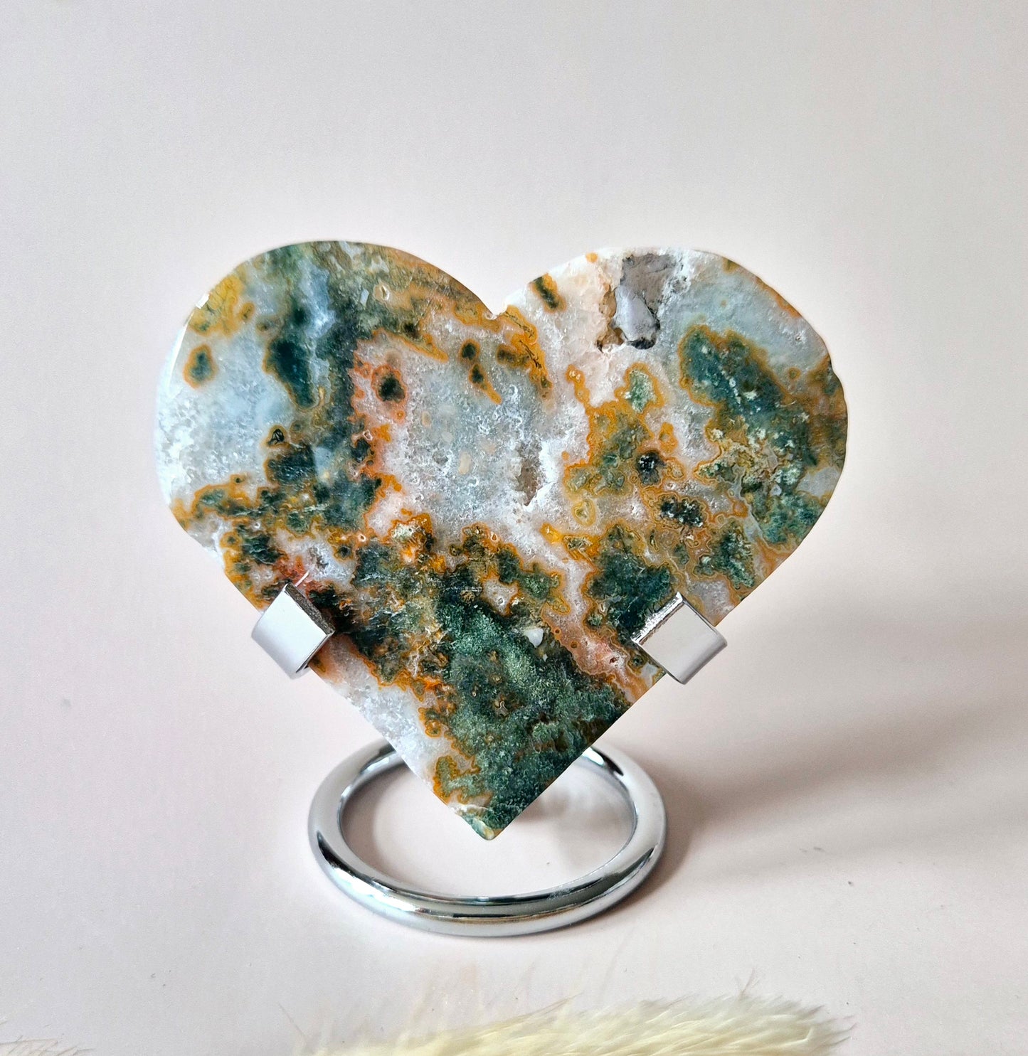 Rode Druzy Mosagaat Hart (8-10 cm) – Liefde & Passie #84