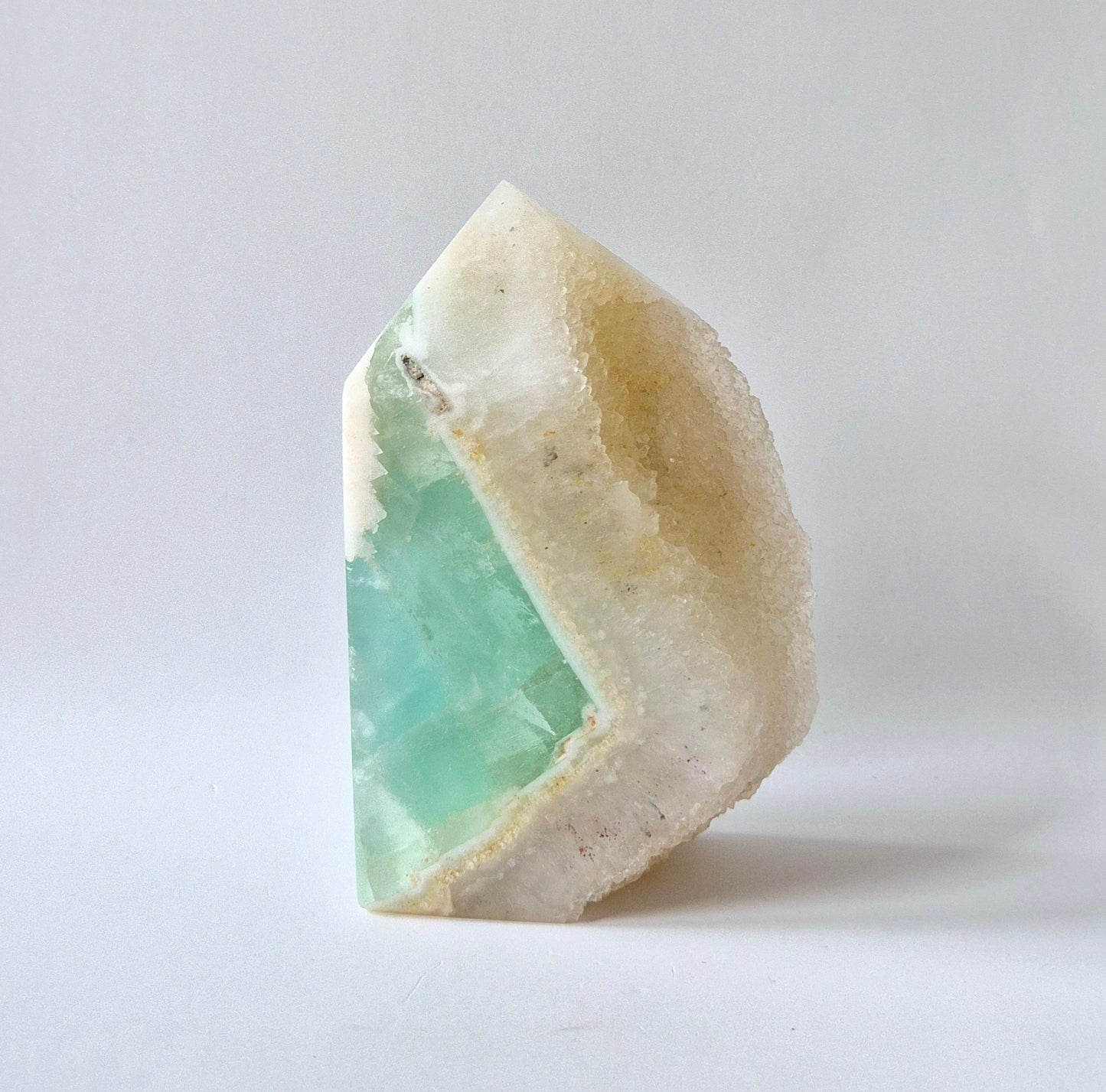 Groene Fluoriet Punt – Ruw & Gepolijst | Uniek Druzy Stuk 562gram