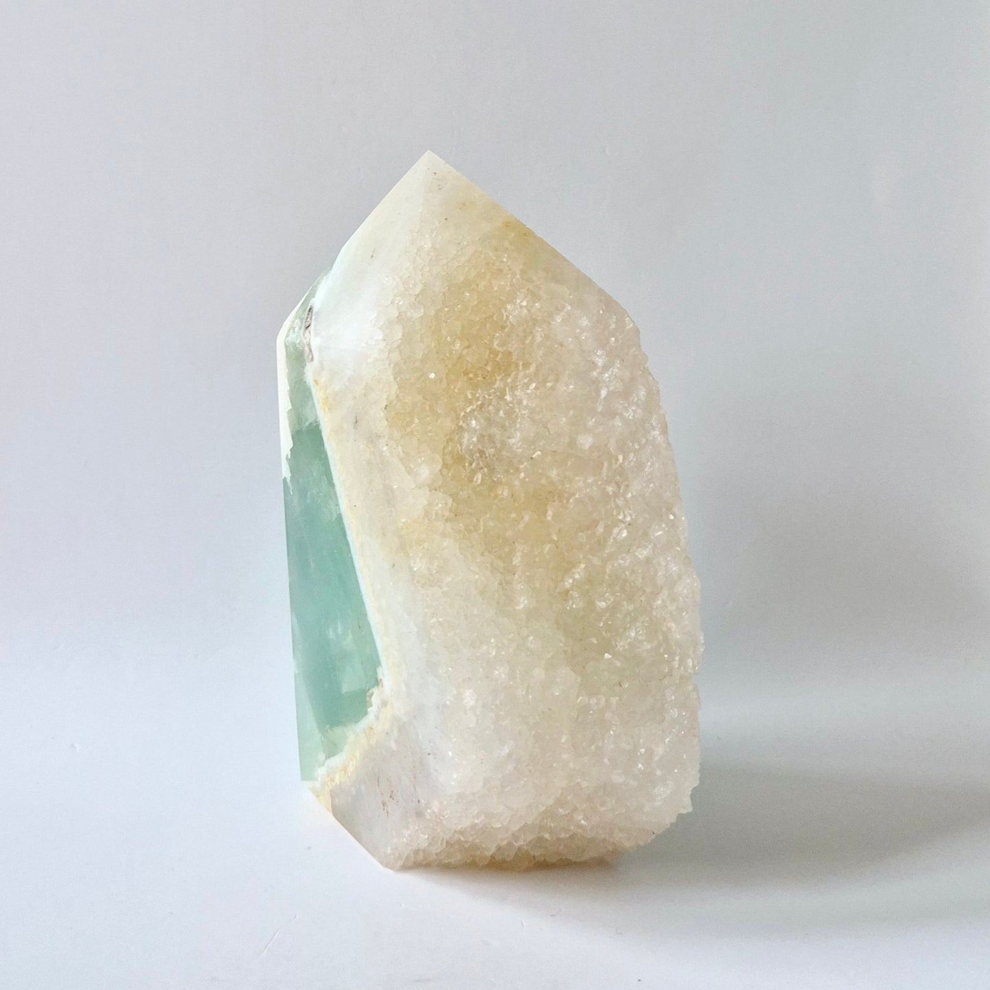 Groene Fluoriet Punt – Ruw & Gepolijst | Uniek Druzy Stuk 562gram