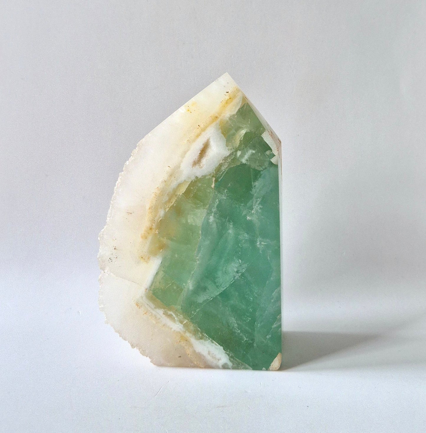 Groene Fluoriet Punt – Ruw & Gepolijst | Uniek Druzy Stuk 562gram