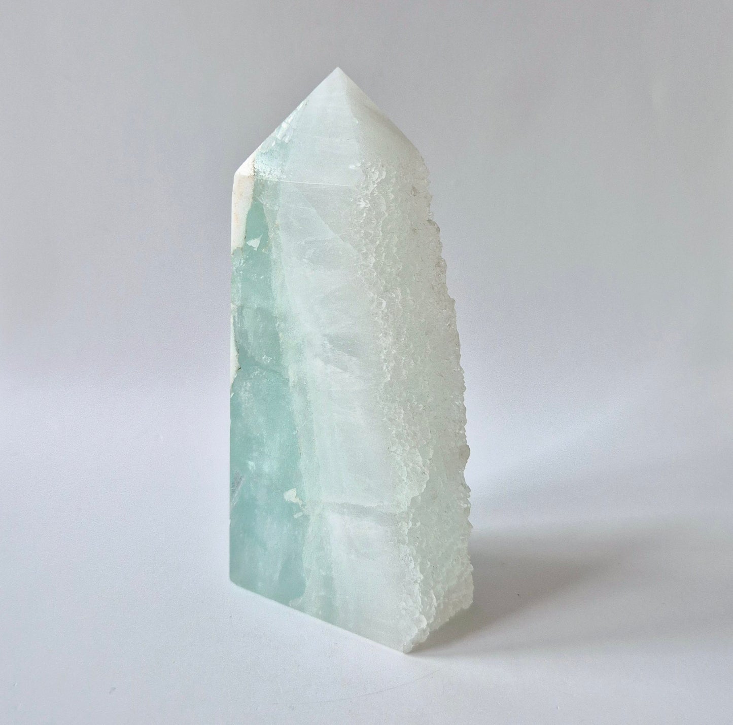 Groene Fluoriet Punt – Ruw & Gepolijst | Uniek Druzy Stuk 300 gram