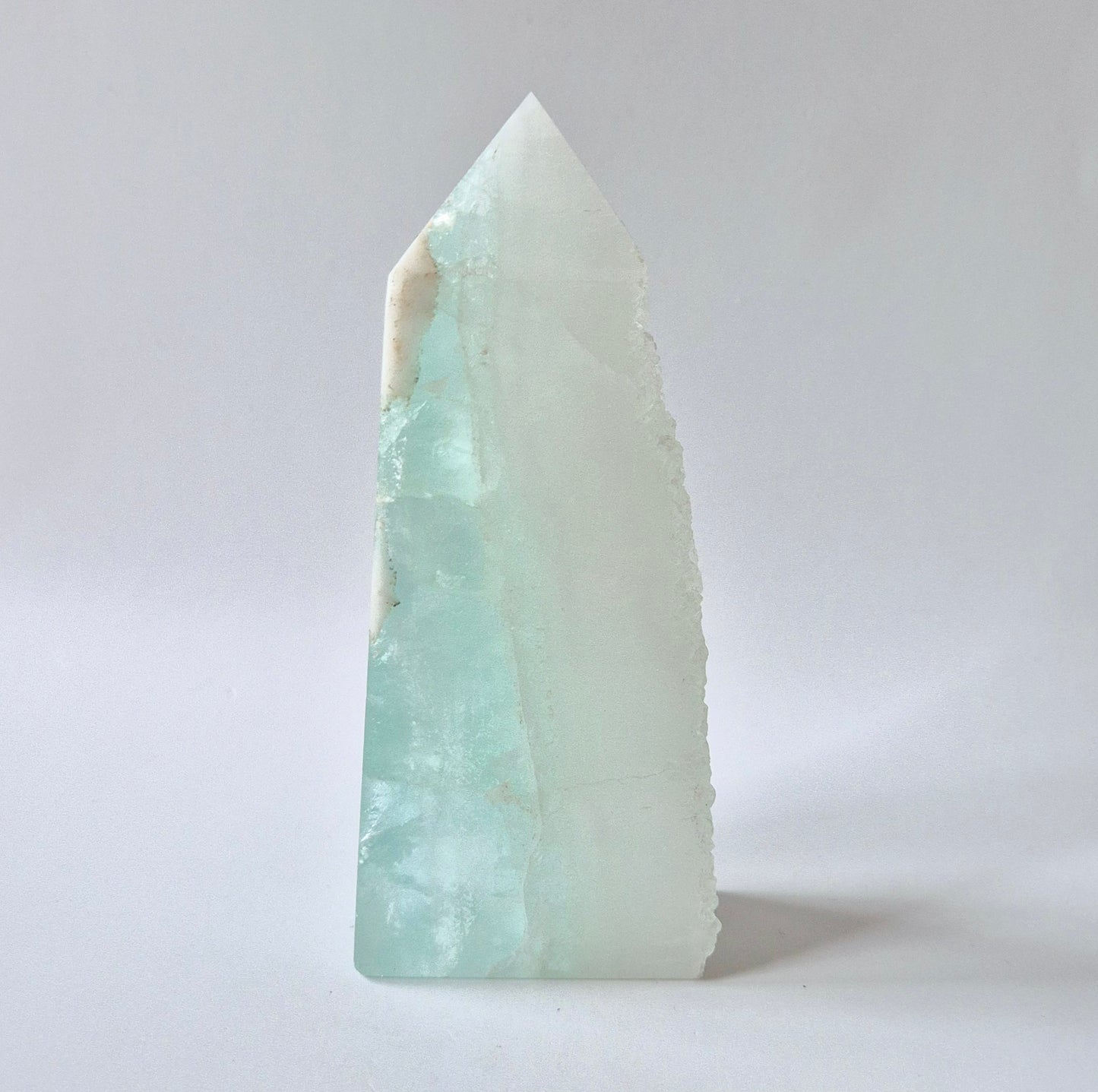 Groene Fluoriet Punt – Ruw & Gepolijst | Uniek Druzy Stuk 300 gram