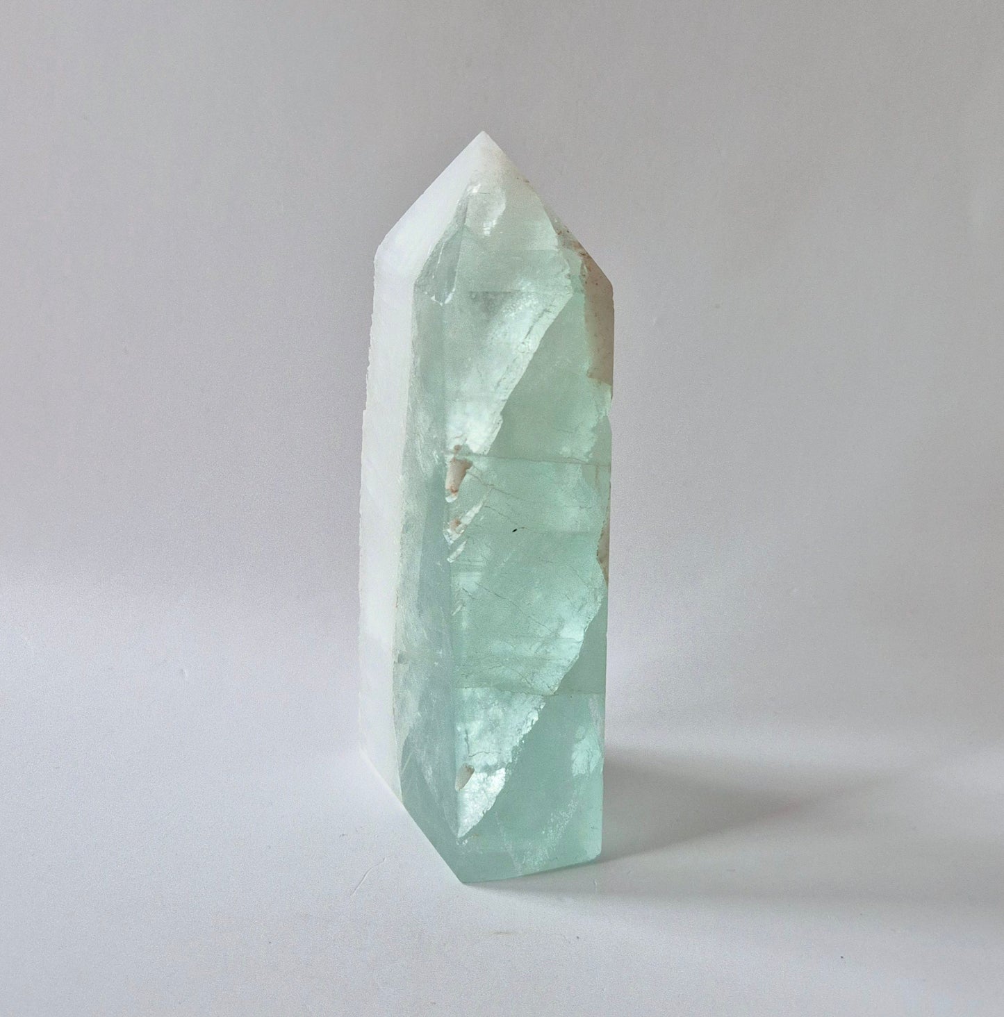 Groene Fluoriet Punt – Ruw & Gepolijst | Uniek Druzy Stuk 300 gram