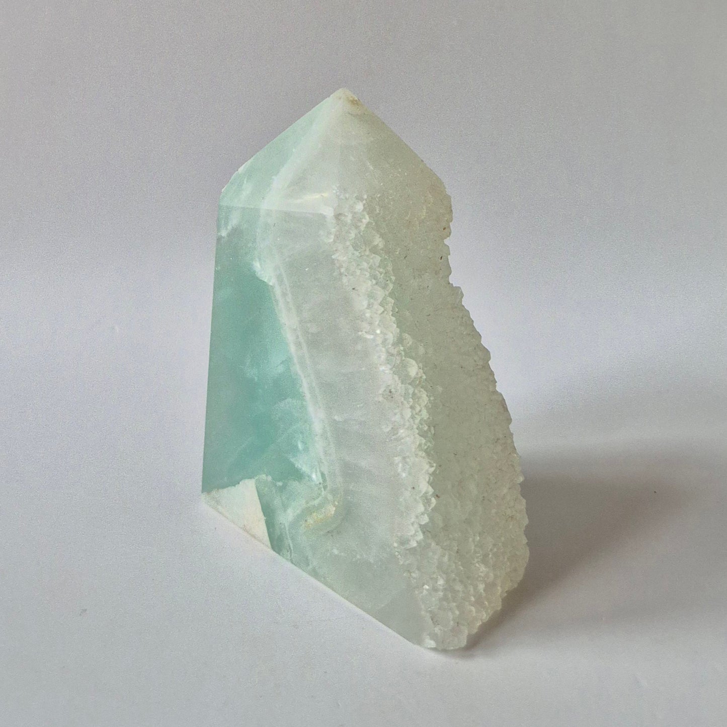 Groene Fluoriet Punt – Ruw & Gepolijst | Uniek Druzy Stuk 243 gram