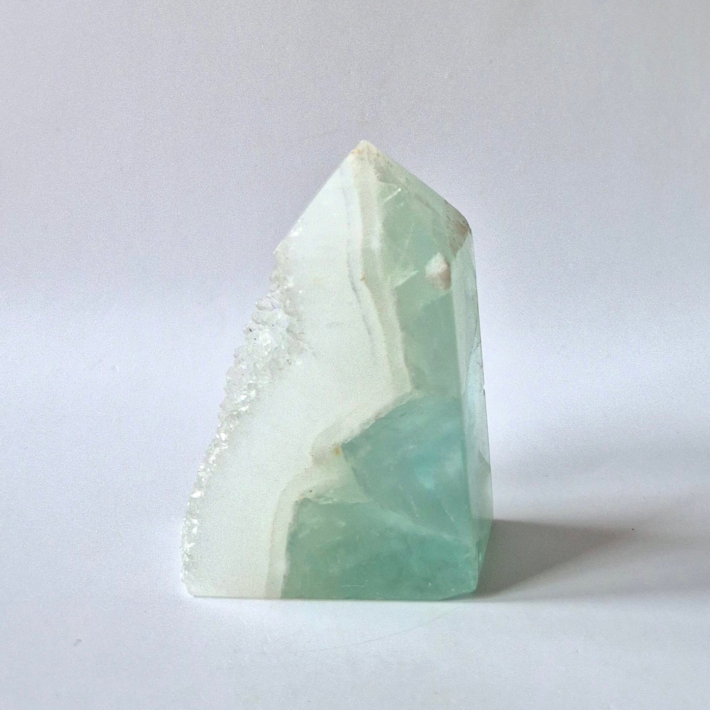Groene Fluoriet Punt – Ruw & Gepolijst | Uniek Druzy Stuk 243 gram