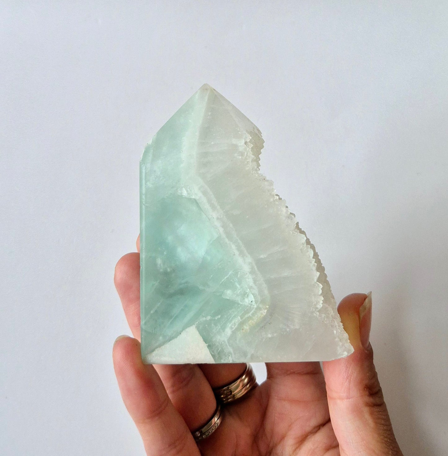 Groene Fluoriet Punt – Ruw & Gepolijst | Uniek Druzy Stuk 243 gram