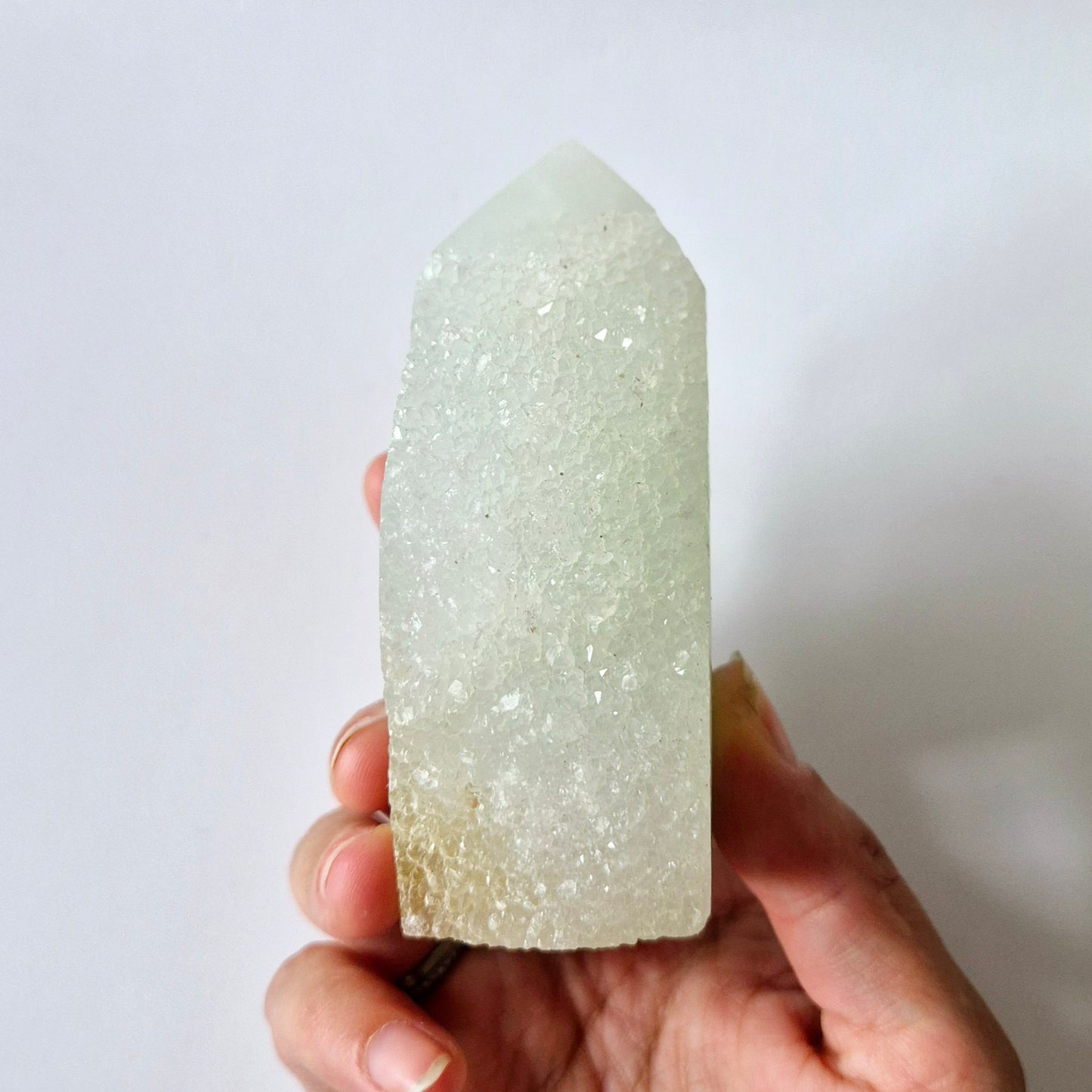 Groene Fluoriet Punt – Ruw & Gepolijst | Uniek Druzy Stuk 450 gram
