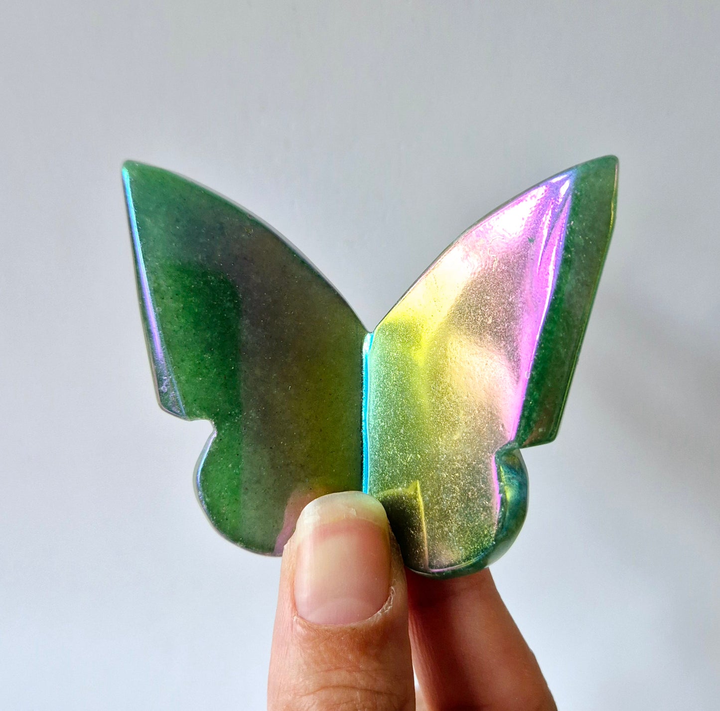 Edelsteen Angel Aura Vlinder 6x5 cm – Groene Aventurijn