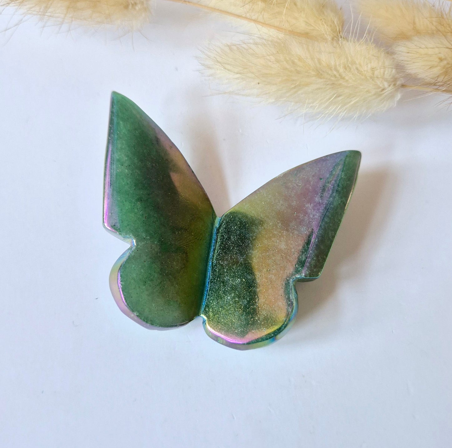 Edelsteen Angel Aura Vlinder 6x5 cm – Groene Aventurijn