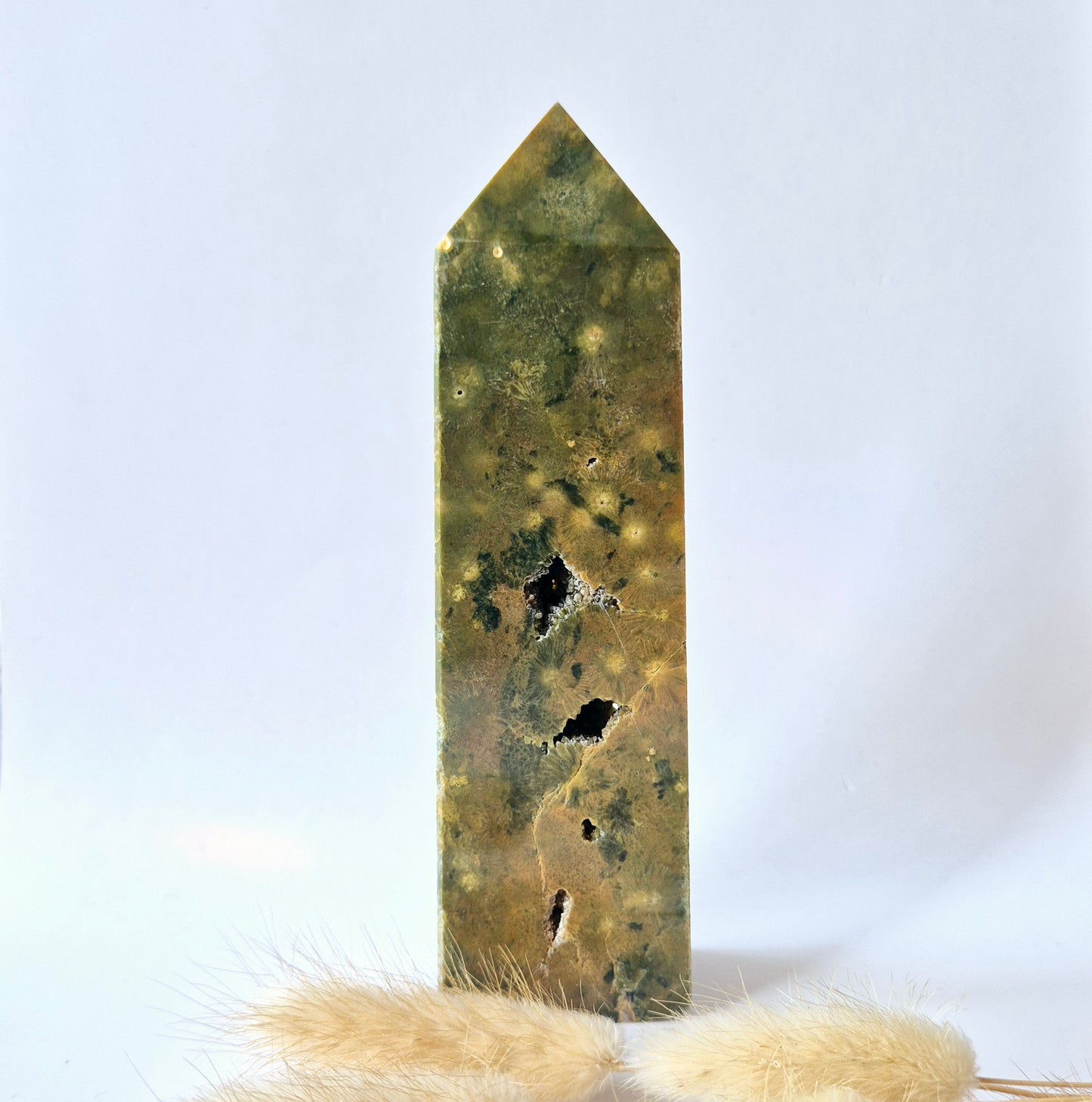 Edelsteen Druzy Ocean Jasper toren #2 - 246g