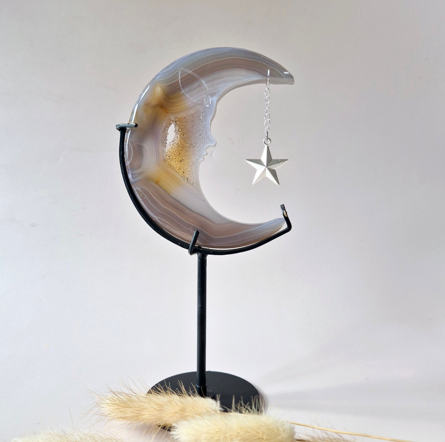 Druzy Grijze Agaat Edelsteen Maan #29 – 10 cm
