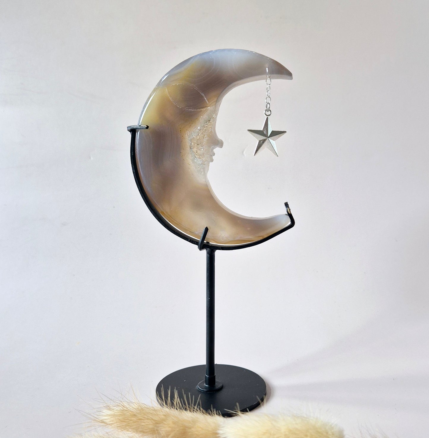 Druzy Grijze Agaat Edelsteen Maan #38 – 10 cm