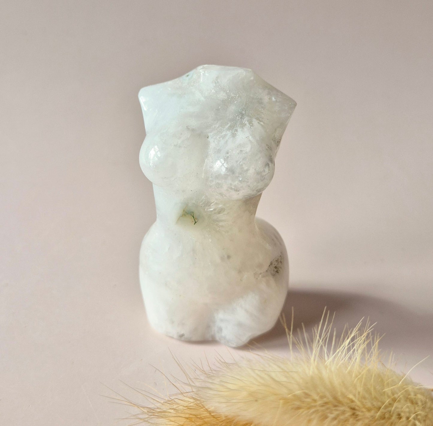 Gemstone Female Body Bust (8 cm) - Rose Quartz