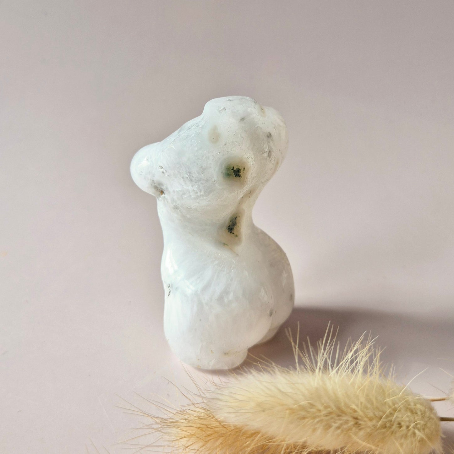 Gemstone Female Body Bust (8 cm) - Rose Quartz