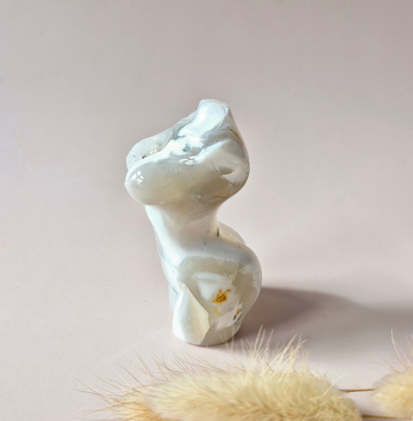 Gemstone Female Body Bust (8 cm) - Rose Quartz