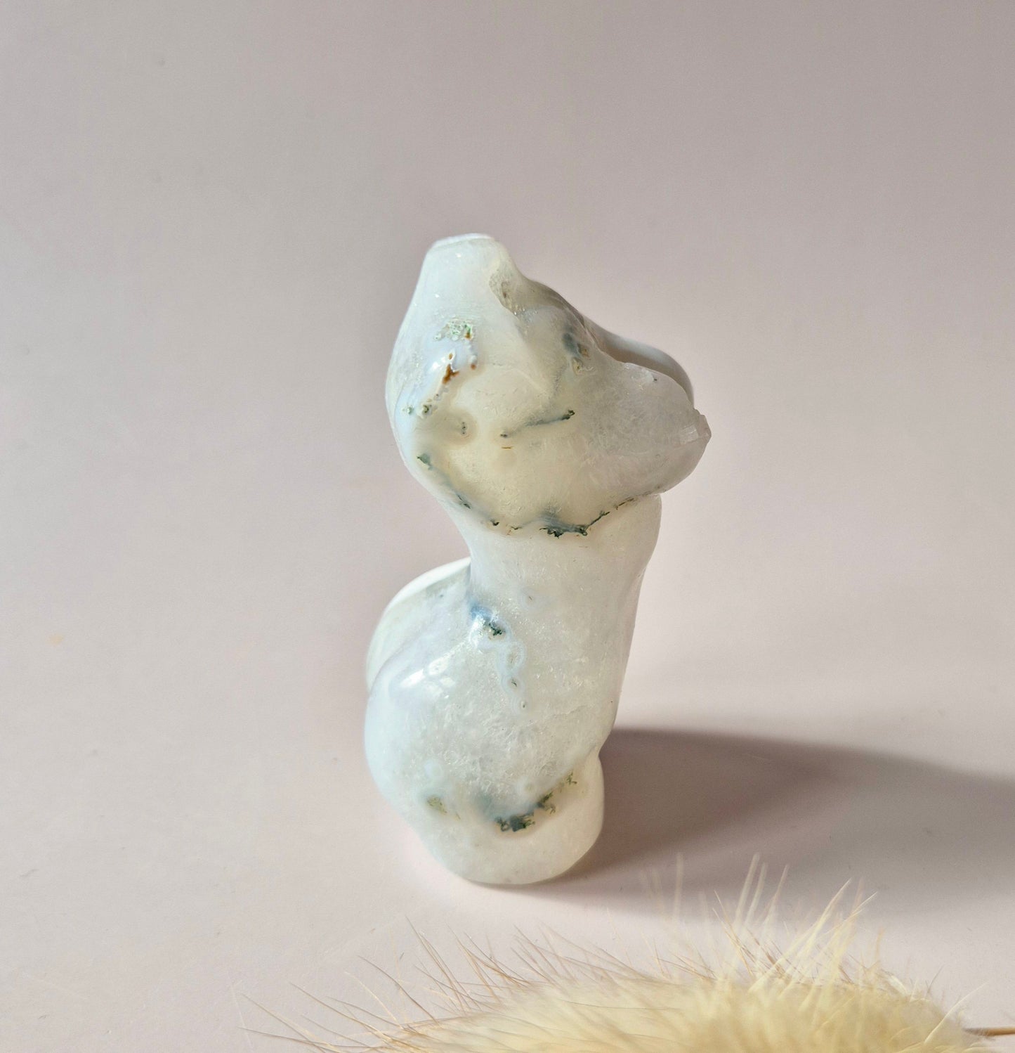 Gemstone Female Body Bust (8 cm) - Rose Quartz