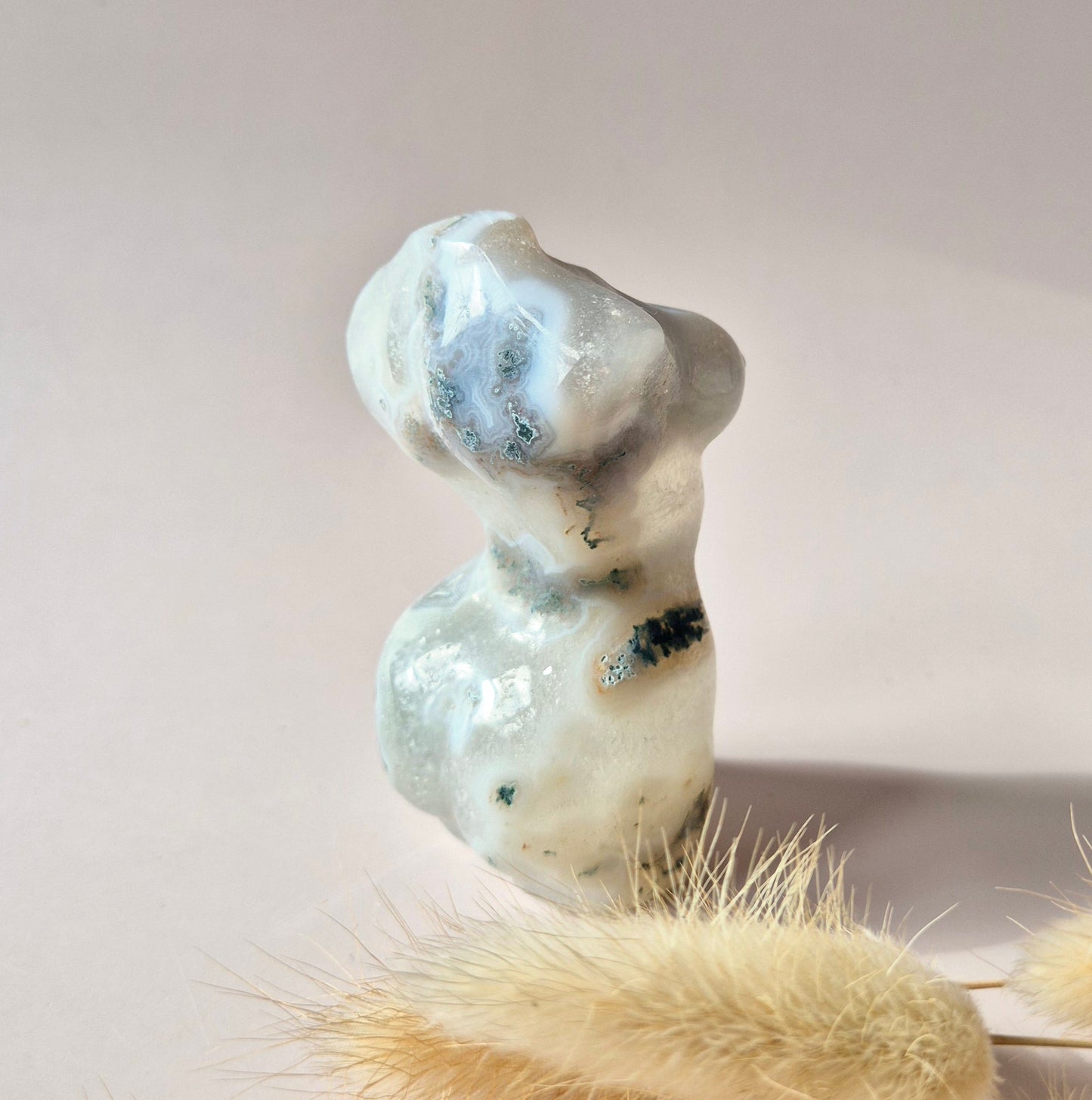 Gemstone Female Body Bust (8 cm) - Rose Quartz