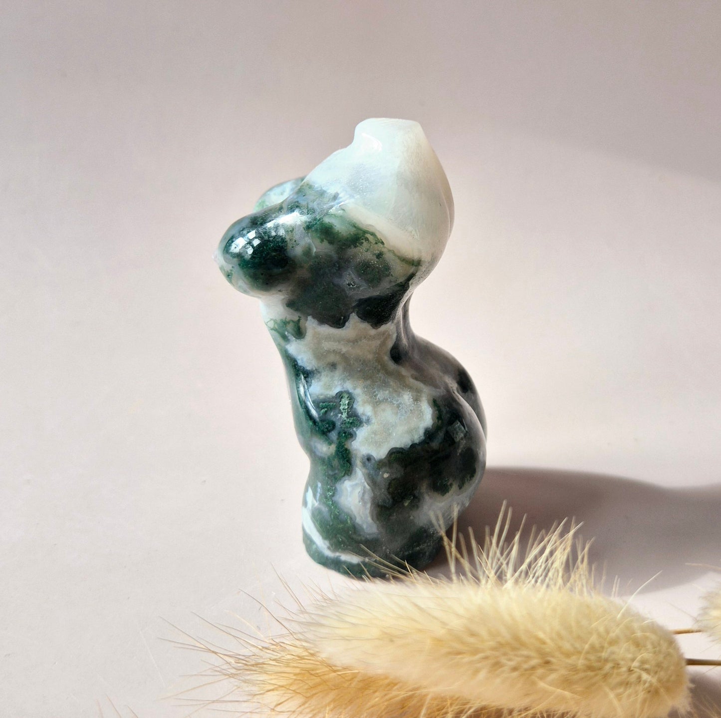 Gemstone Female Body Bust (8 cm) - Rose Quartz