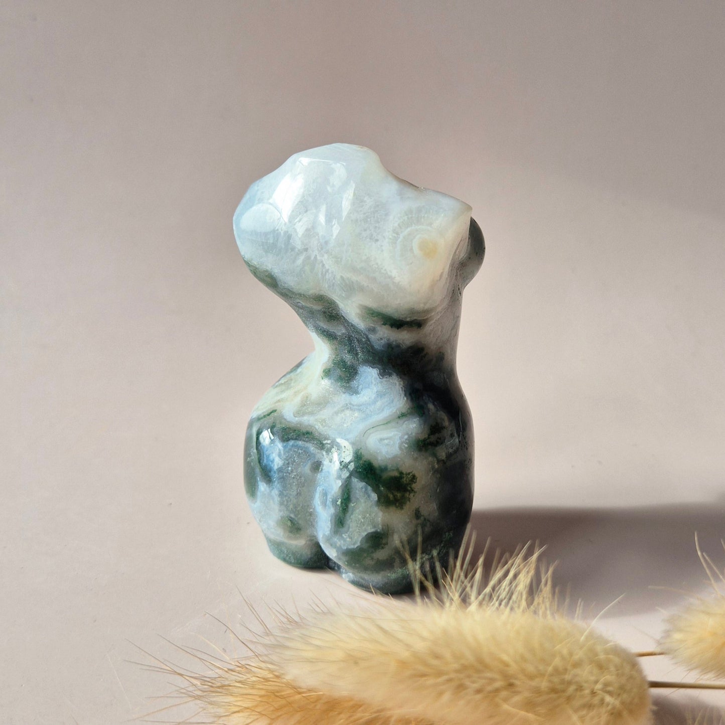 Gemstone Female Body Bust (8 cm) - Rose Quartz