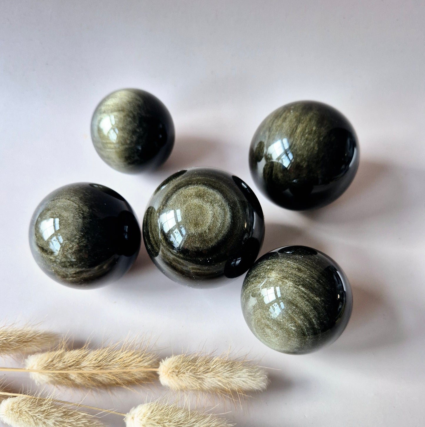 Golden Obsidian Edelsteen Bol – 50–75 mm – Beschermend en krachtig