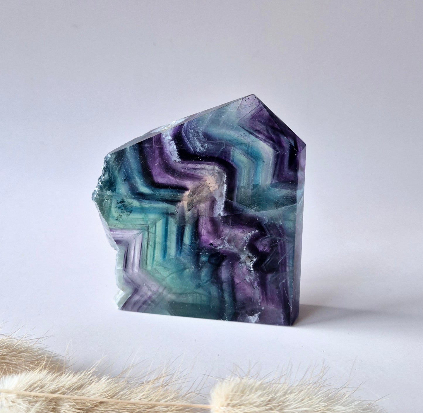 Candy Fluoriet sculptuur met ruwe rand #5