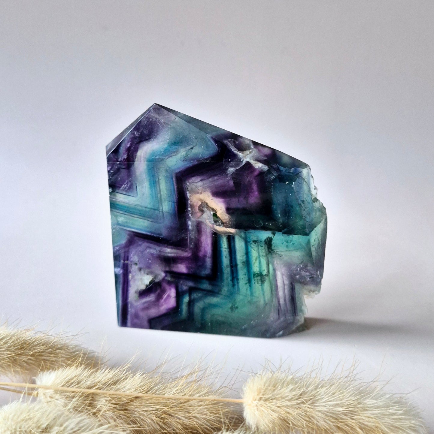 Candy Fluoriet sculptuur met ruwe rand #5