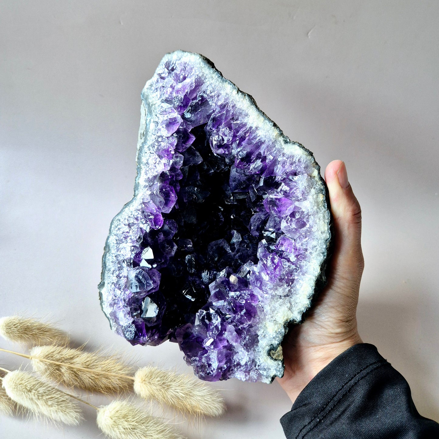 Dieppaarse Amethist Cluster – ca. 1,5 kg | Hoogwaardige geode met diepe glans