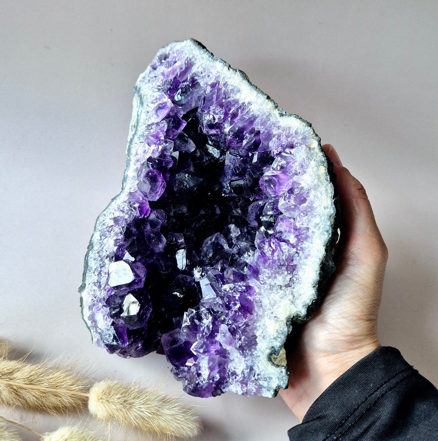 Dieppaarse Amethist Cluster – ca. 1,5 kg | Hoogwaardige geode met diepe glans