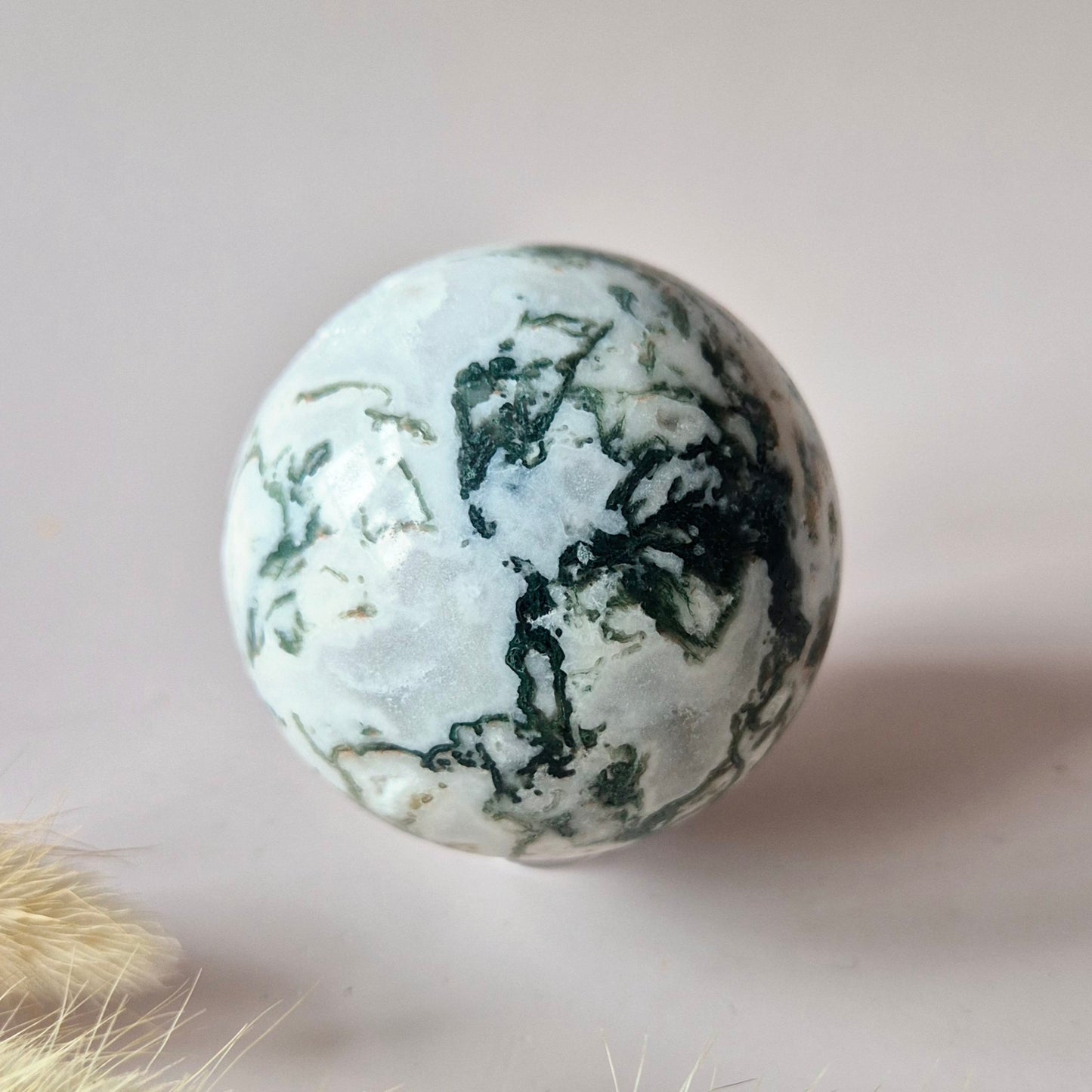 Kristallen Edelsteen Bol Mosagaat Druzy Geode sphere 55mm 210g