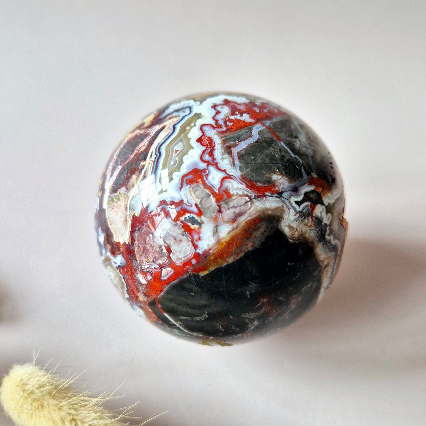 Kristallen Edelsteen Bol Druzy Crazy Mexican Agate sphere 67mm 424g
