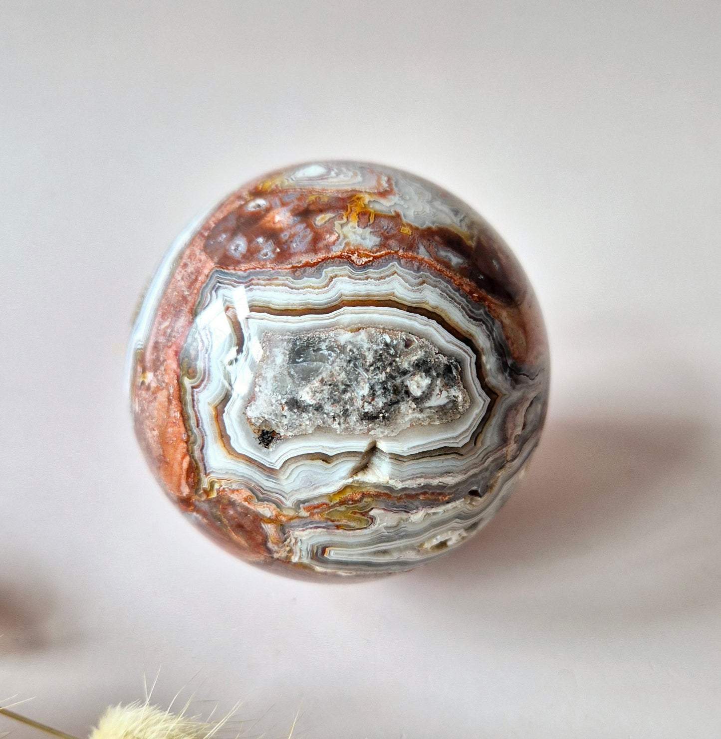 Kristallen Edelsteen Bol Druzy Crazy Mexican Agate sphere 70mm (440g) 2