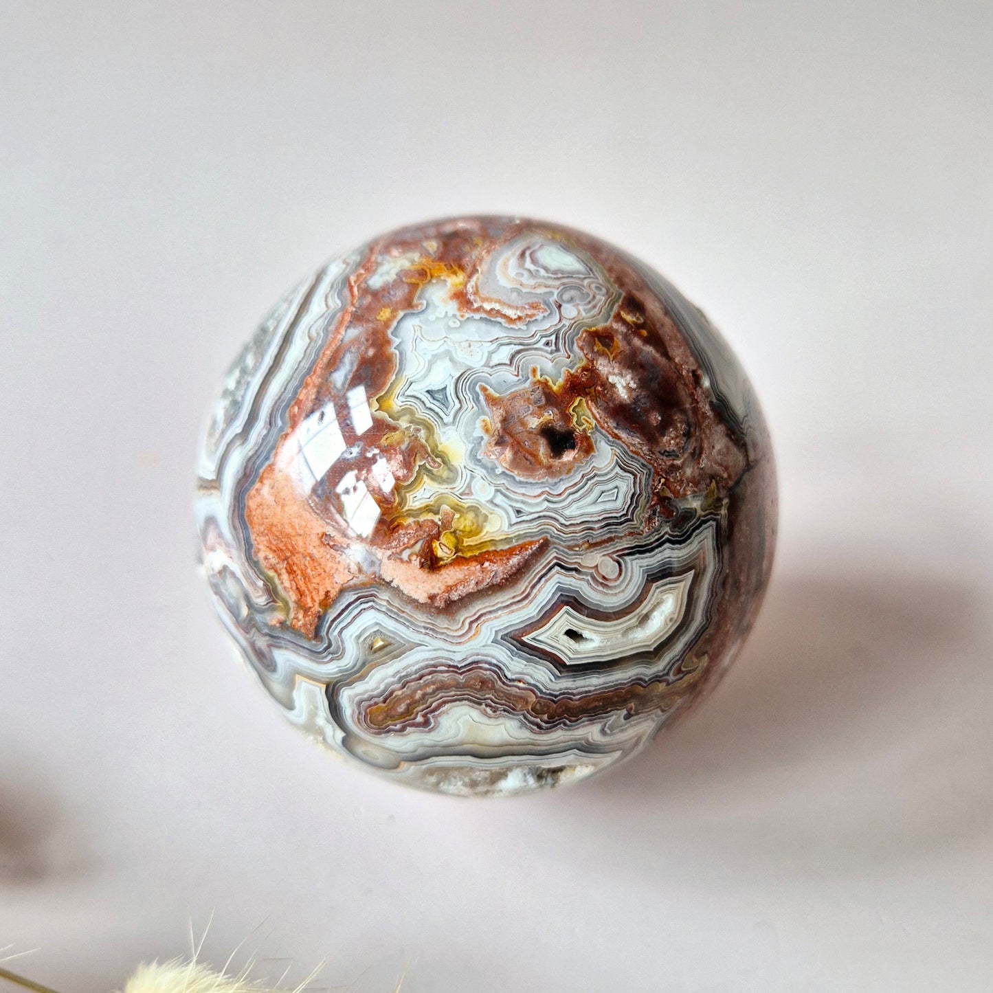 Kristallen Edelsteen Bol Druzy Crazy Mexican Agate sphere 70mm (440g) 2