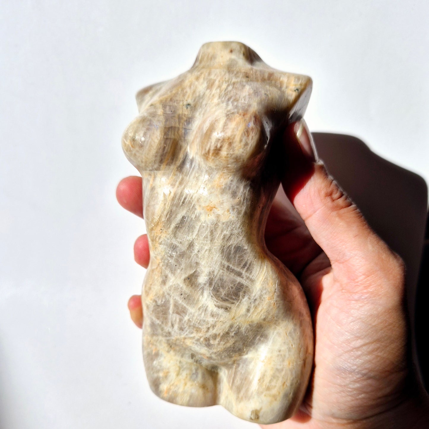 XL Edelsteen Blauwe Maansteen Vrouwenbuste – 12,5 cm – 550g
